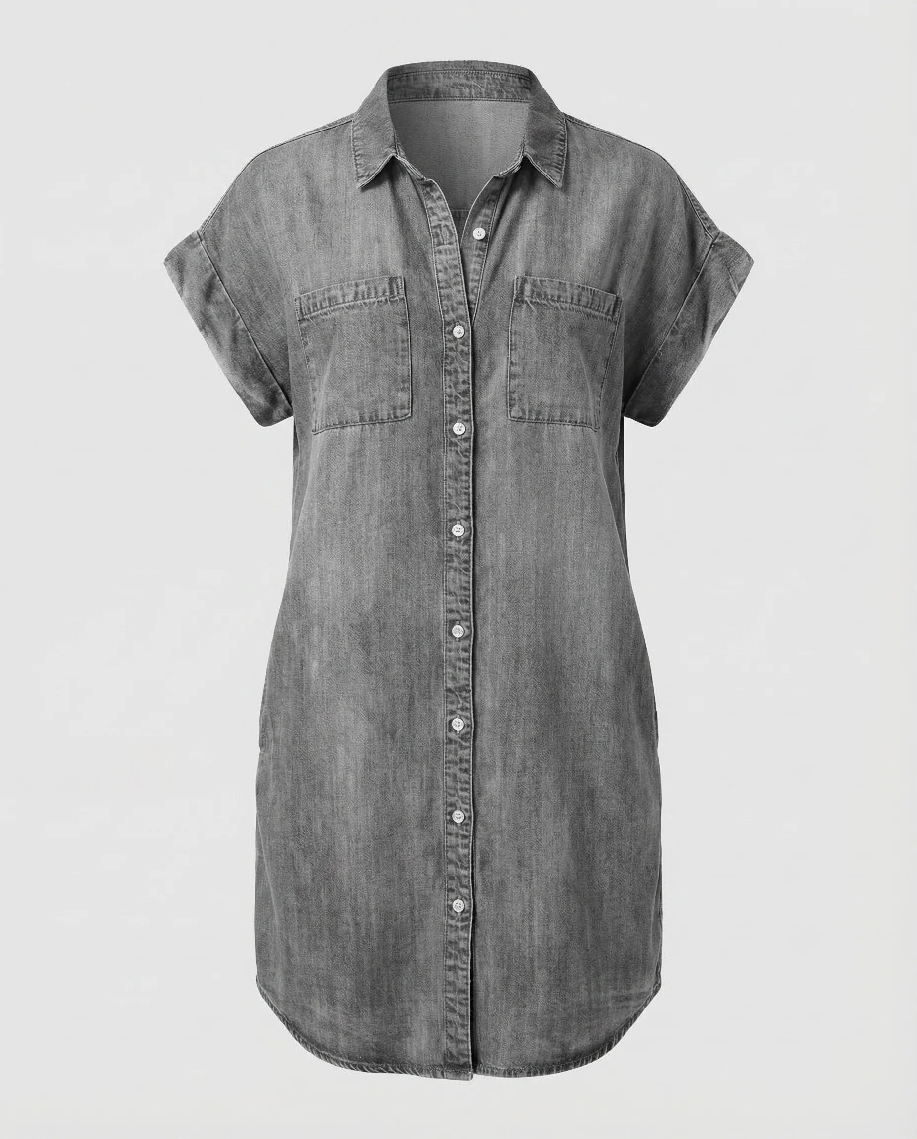 Damen Jeans Hemdblusenkleid - Image 5