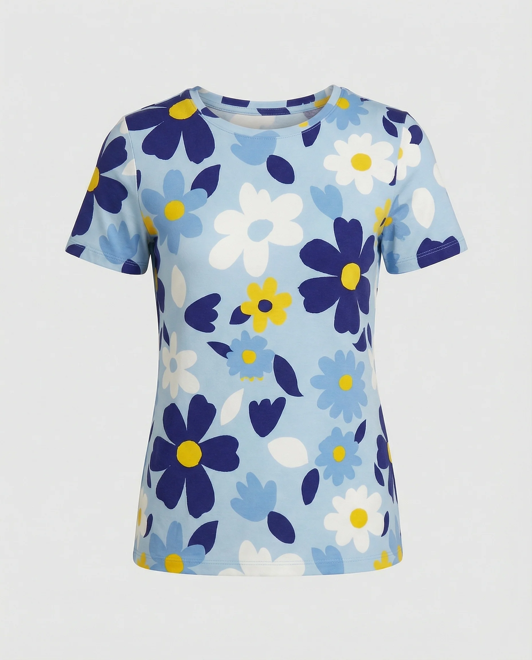 Kurzarmshirt Damen Mit Blumenprint - Image 12