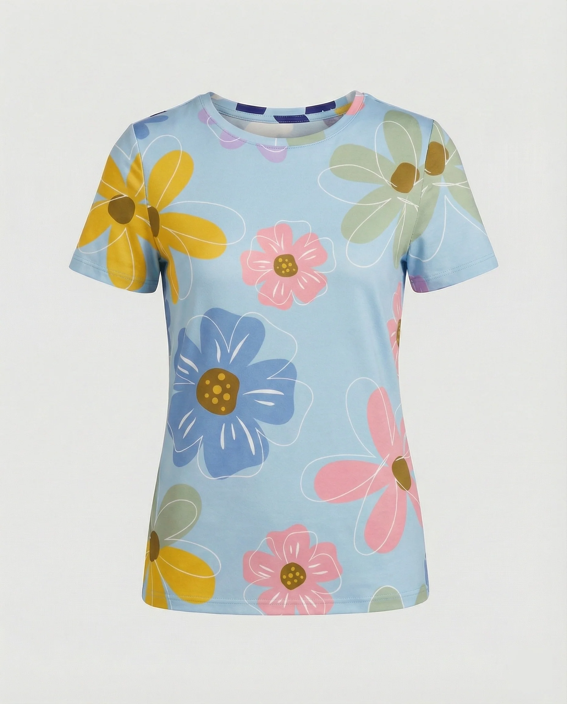 Kurzarmshirt Damen Mit Blumenprint - Image 22