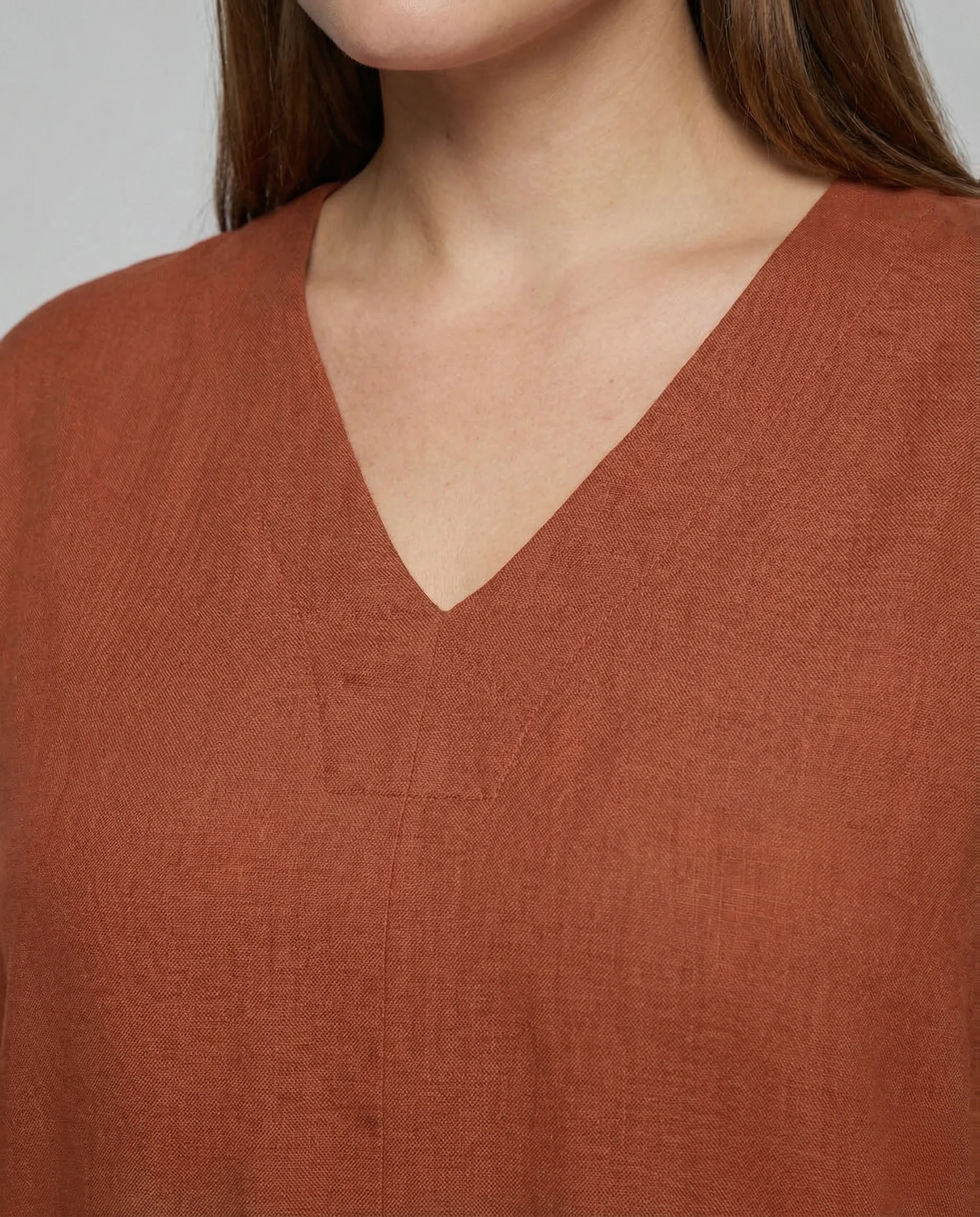Damen Leinen Kaftankleid Lang - Image 3