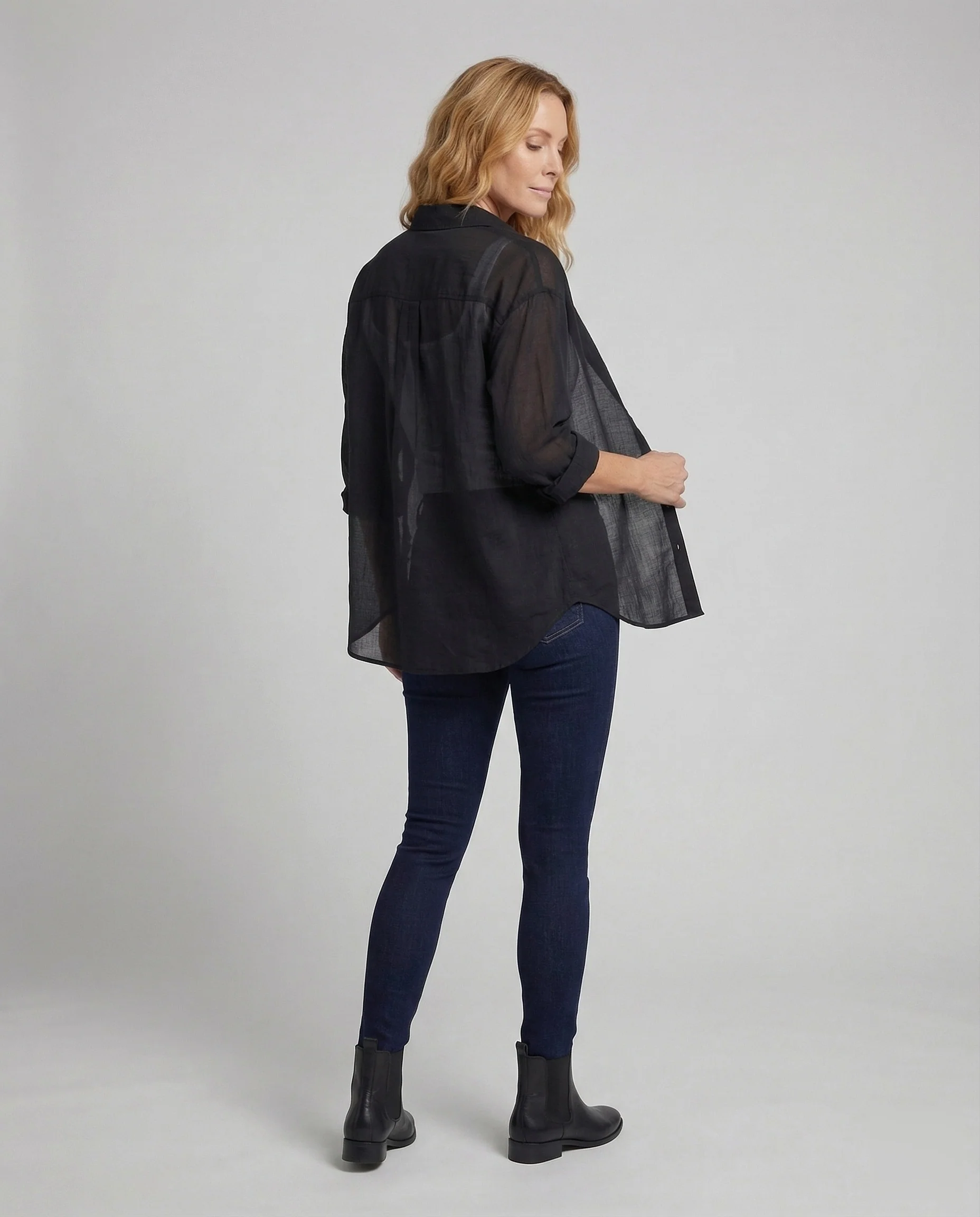 Damen Leinenoptik Zweiteiler mit Shorts - Image 3