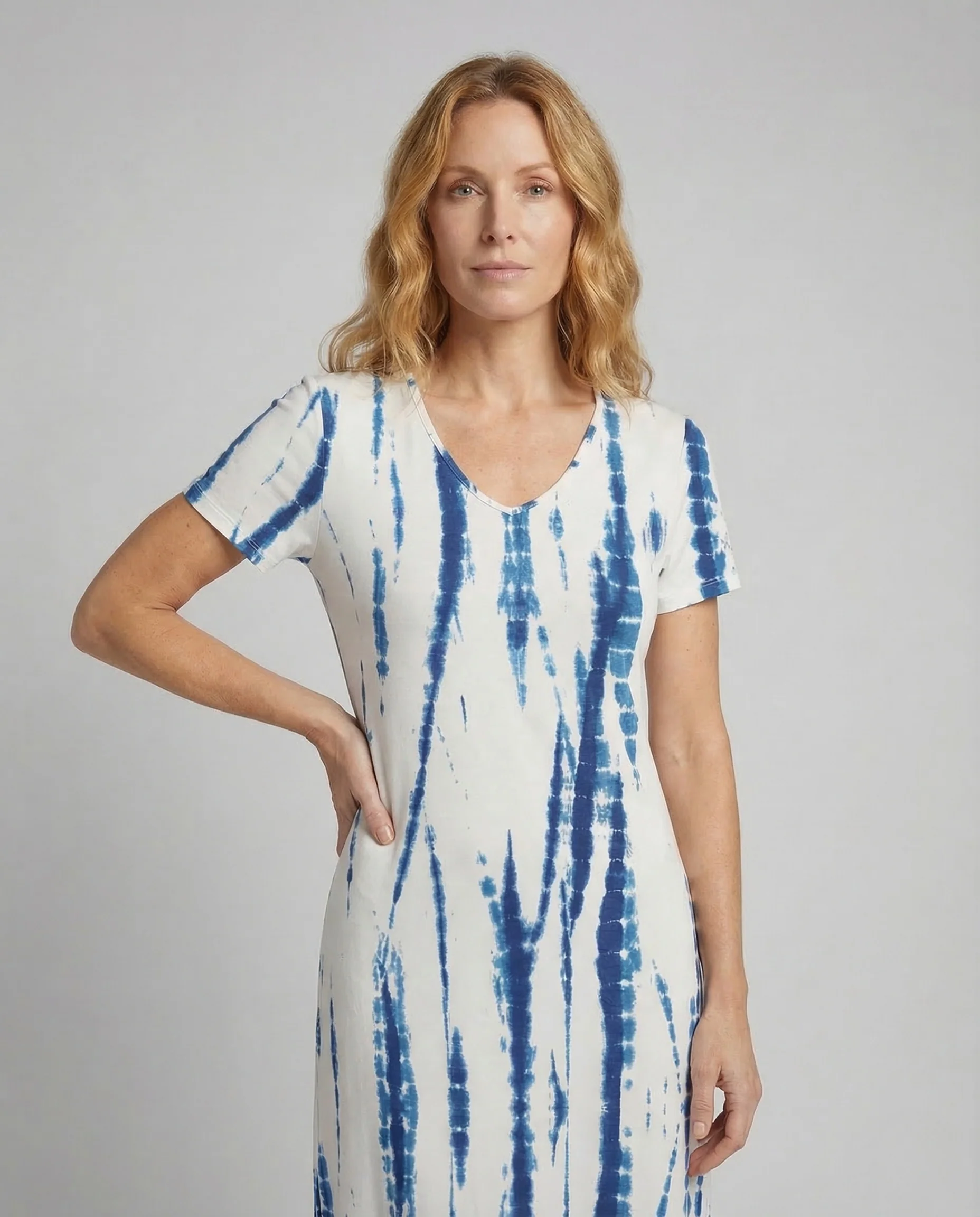 Damen Maxikleid V Ausschnitt Schlitz - Image 2