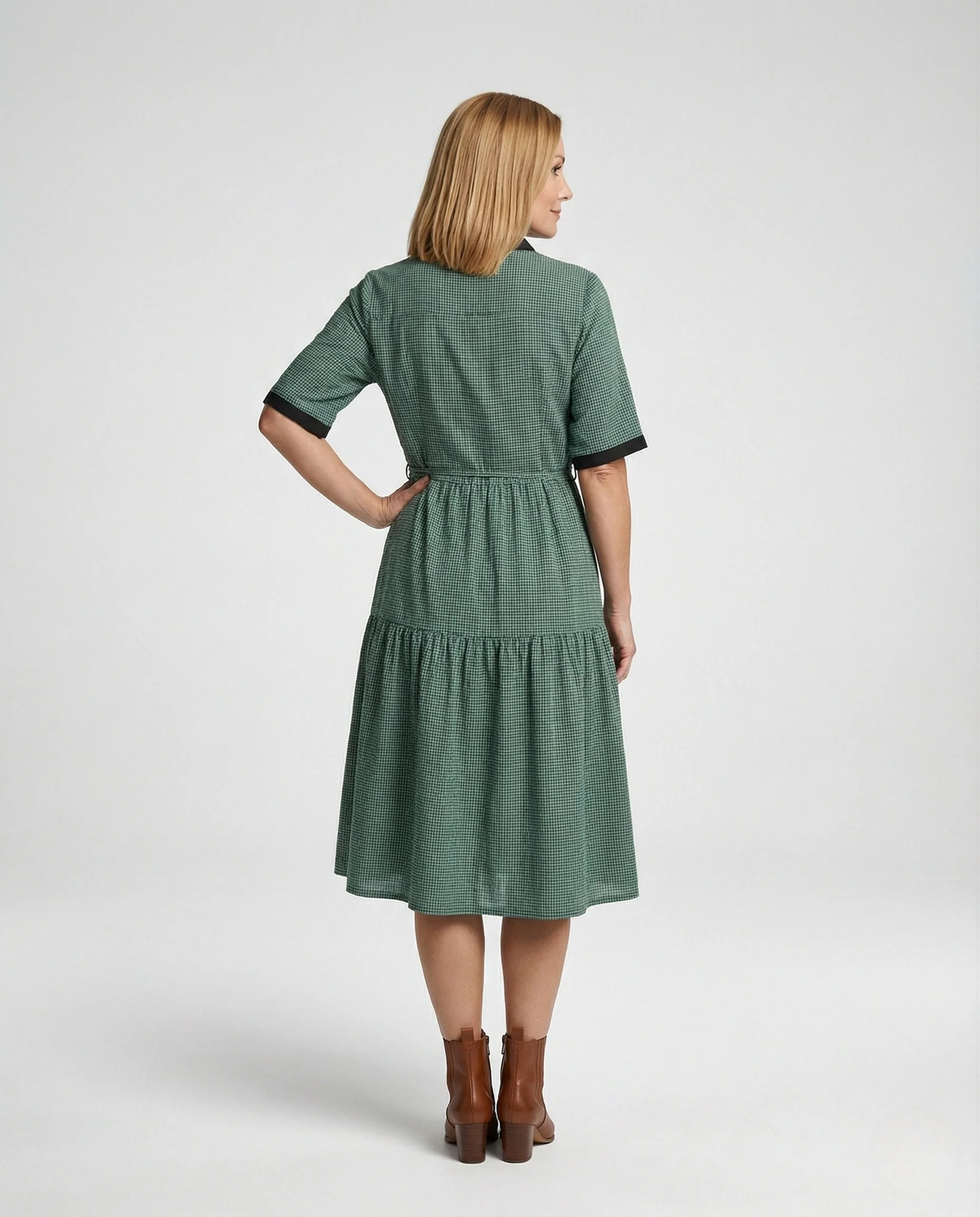 Damen Midikleid Polo Freizeitkleid - Image 4