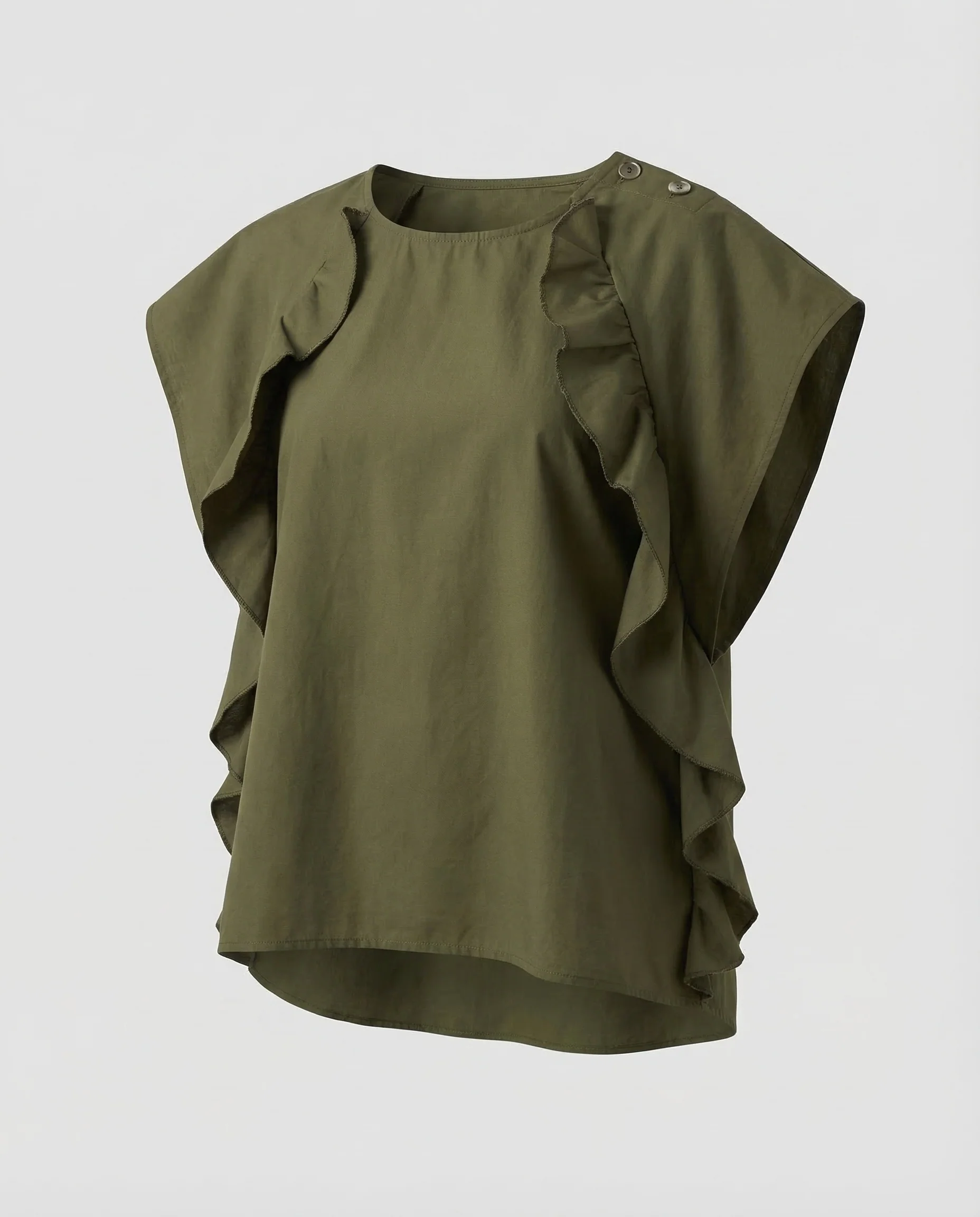 Damen Rüschen Top Flügelärmel - Image 4