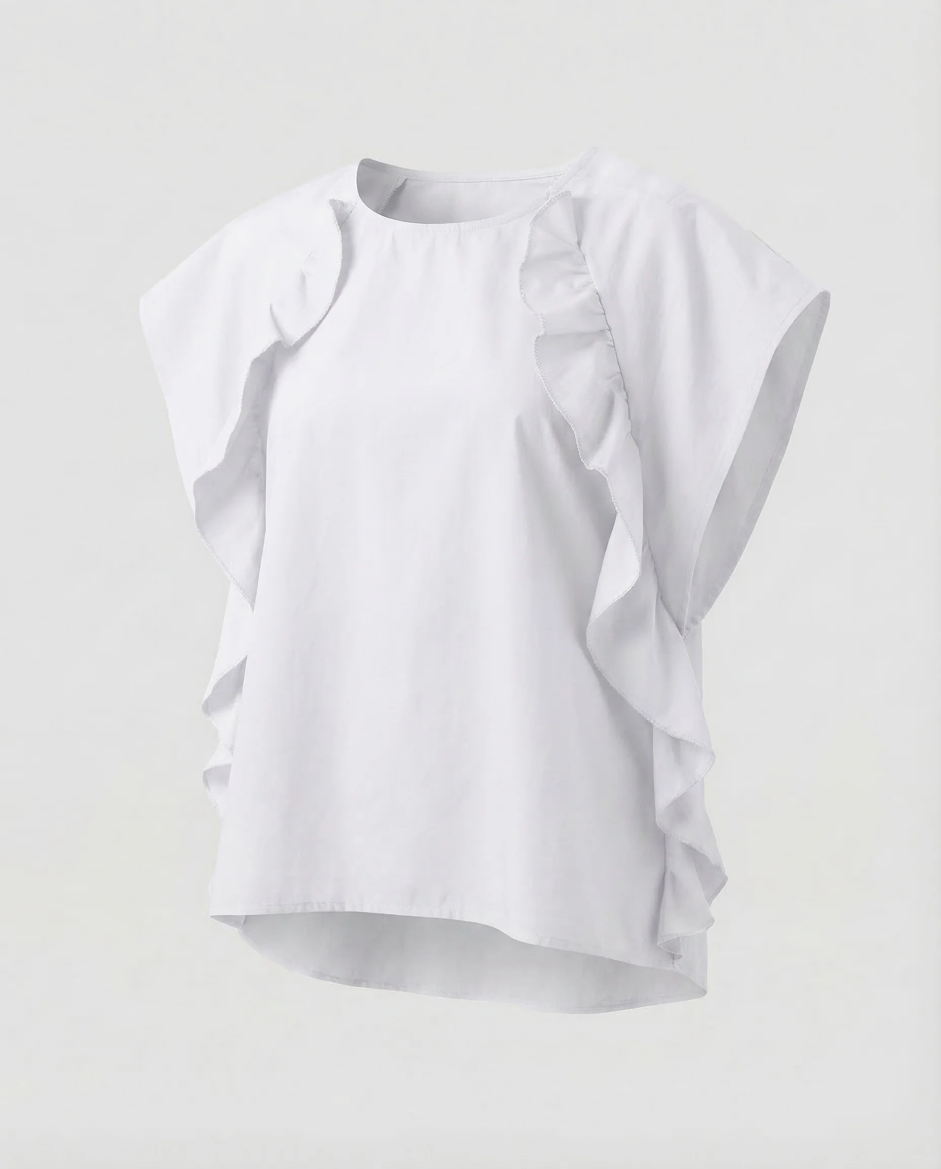 Damen Rüschen Top Flügelärmel - Image 5