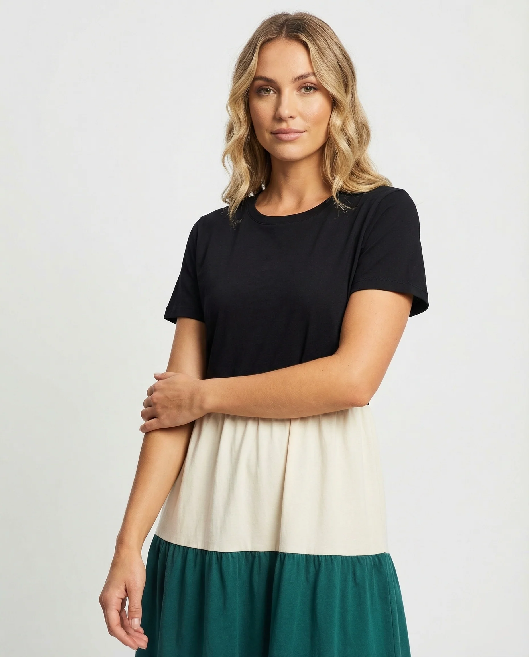 Damen Stufenvolant Kleid aus Baumwollmix - Image 2
