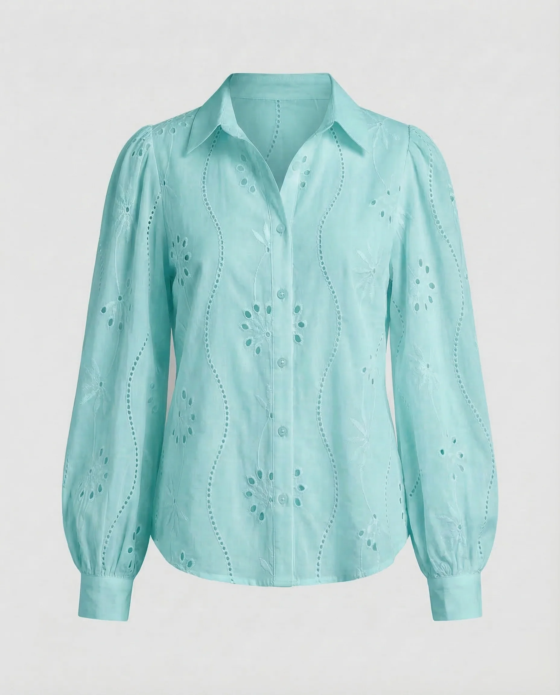 Damen Lochstickerei Bluse - Image 10