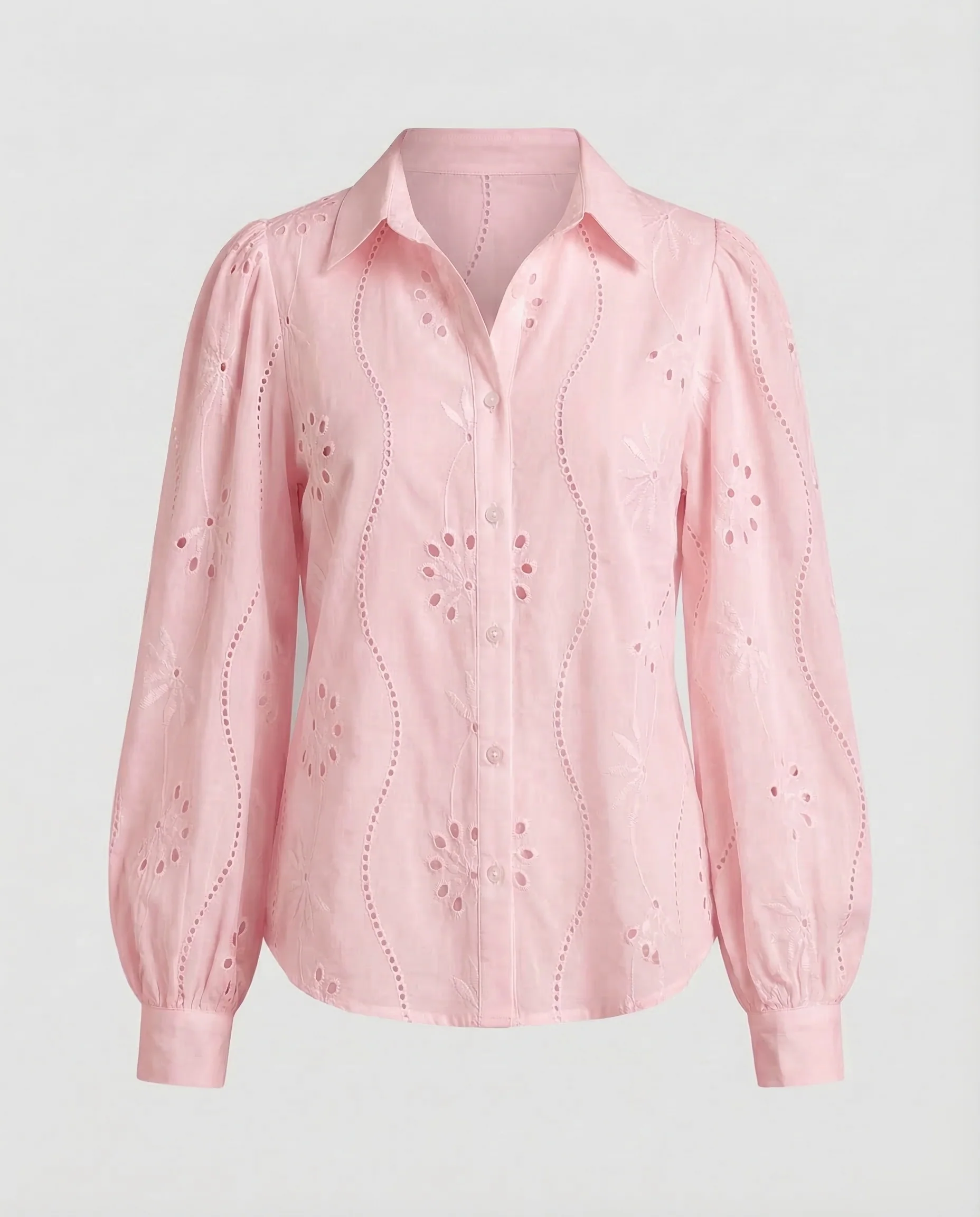 Damen Lochstickerei Bluse - Image 11
