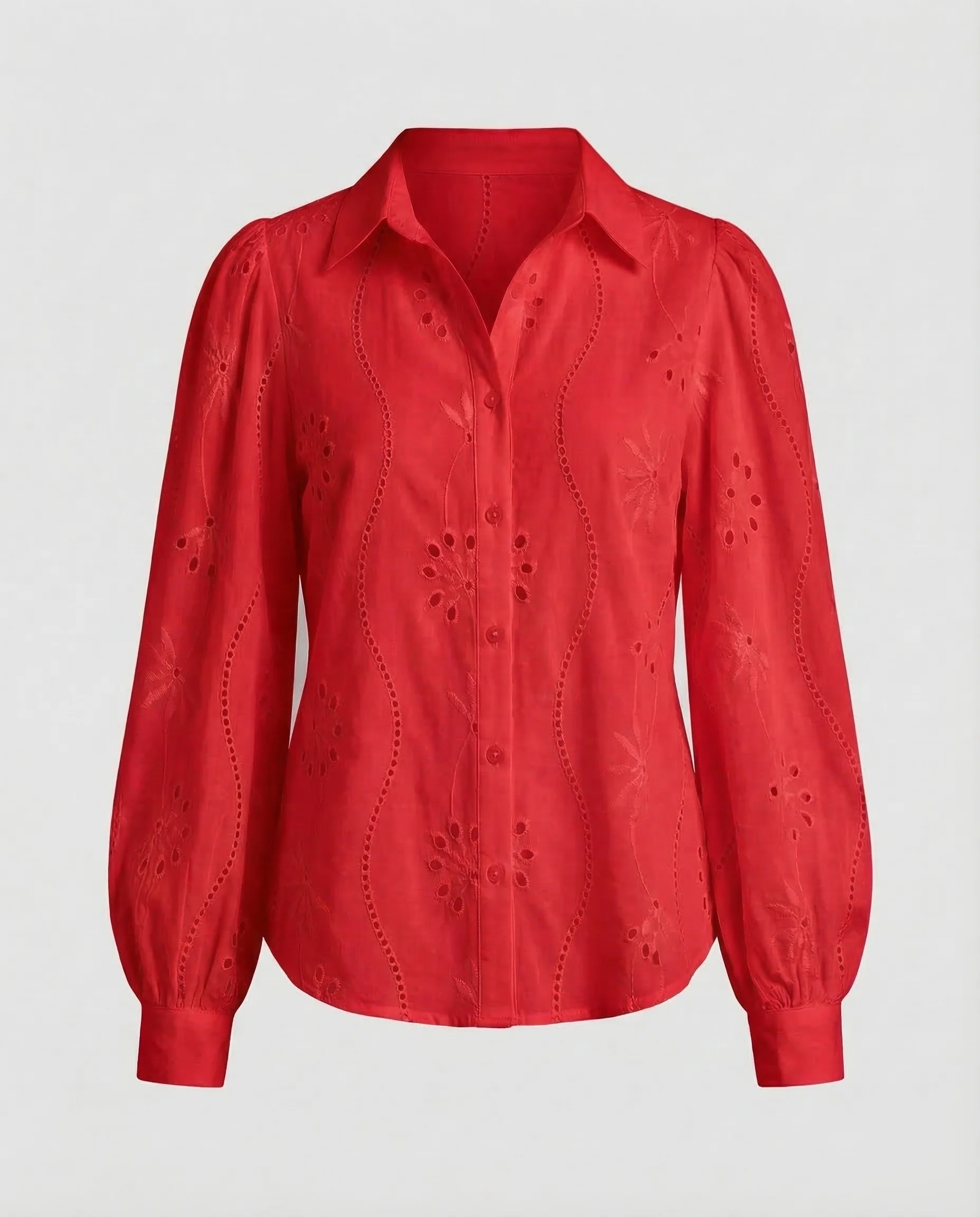 Damen Lochstickerei Bluse - Image 12