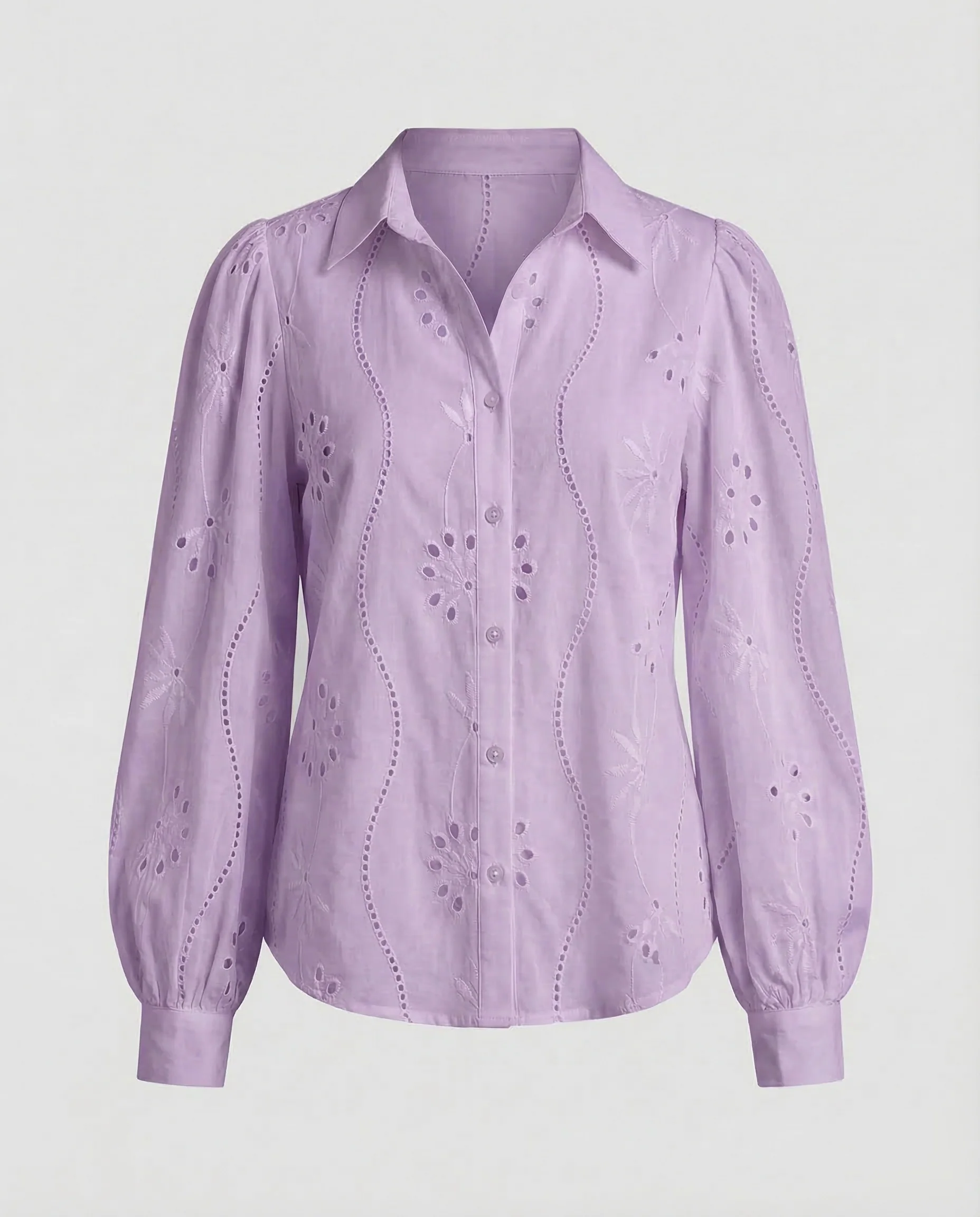 Damen Lochstickerei Bluse - Image 13