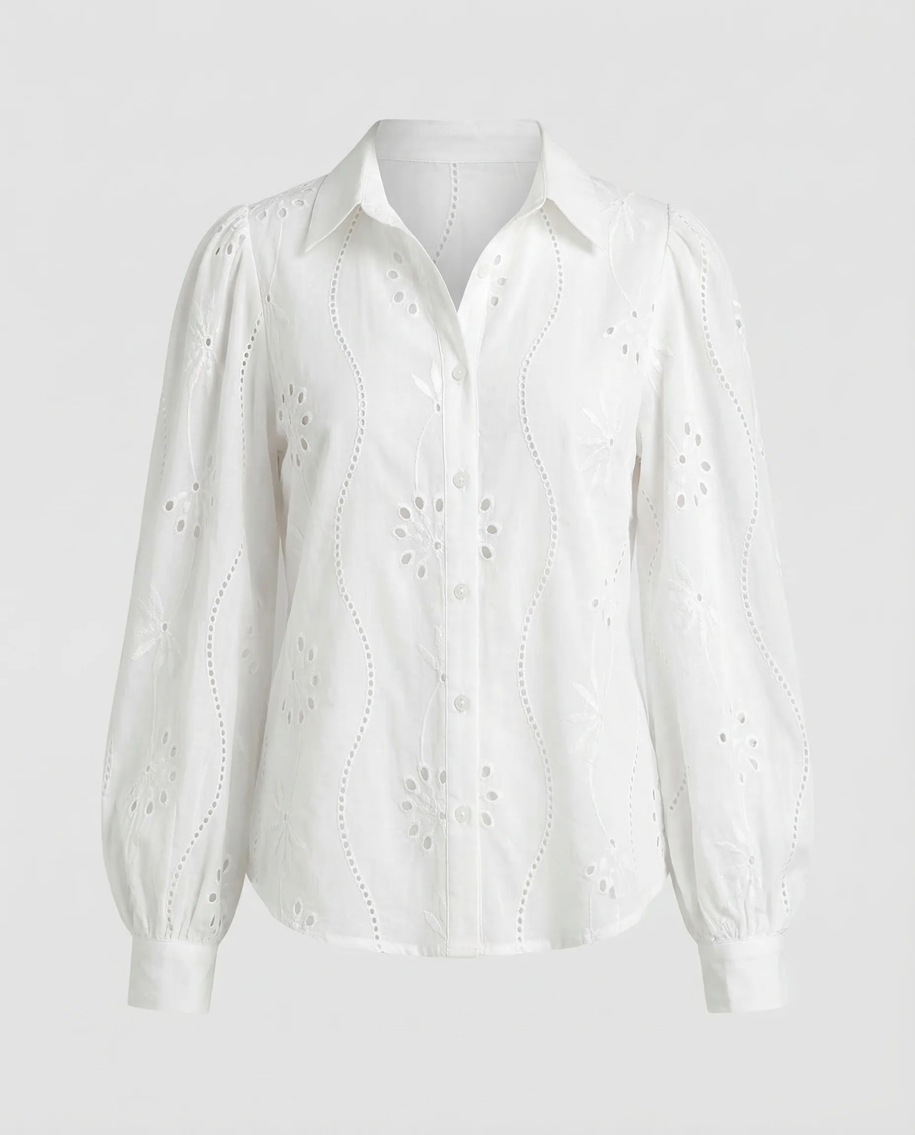 Damen Lochstickerei Bluse - Image 5