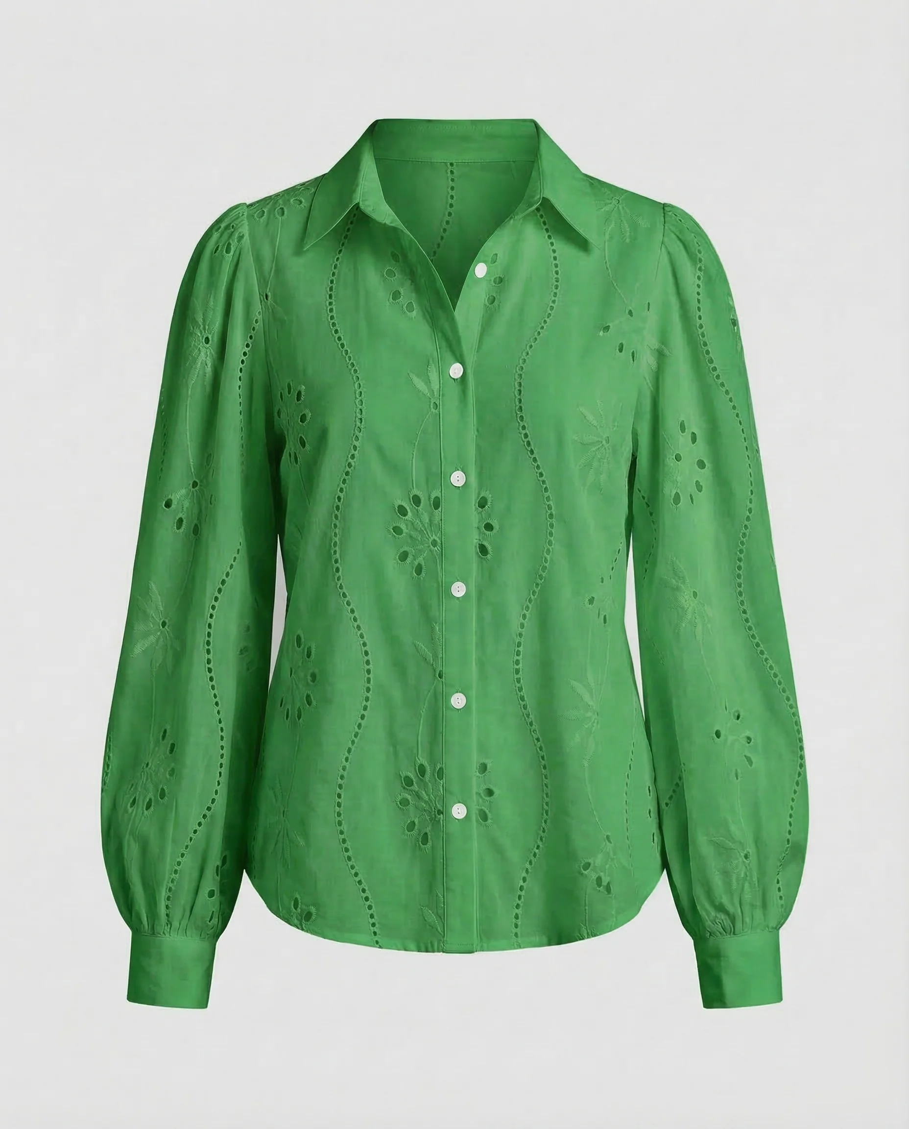Damen Lochstickerei Bluse - Image 6
