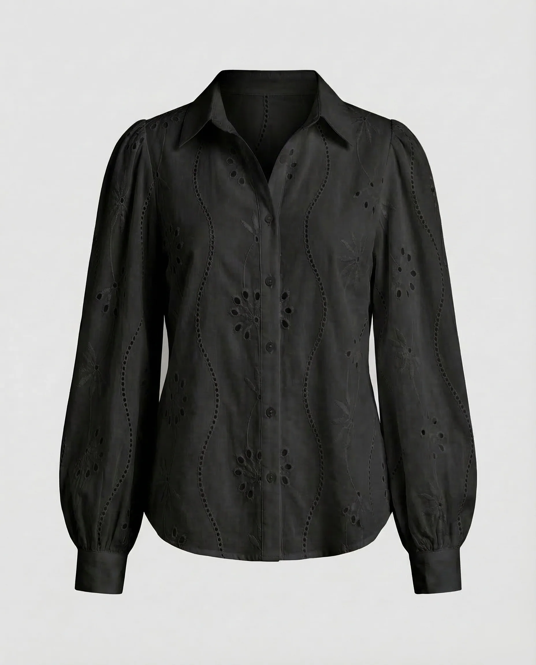 Damen Lochstickerei Bluse - Image 7