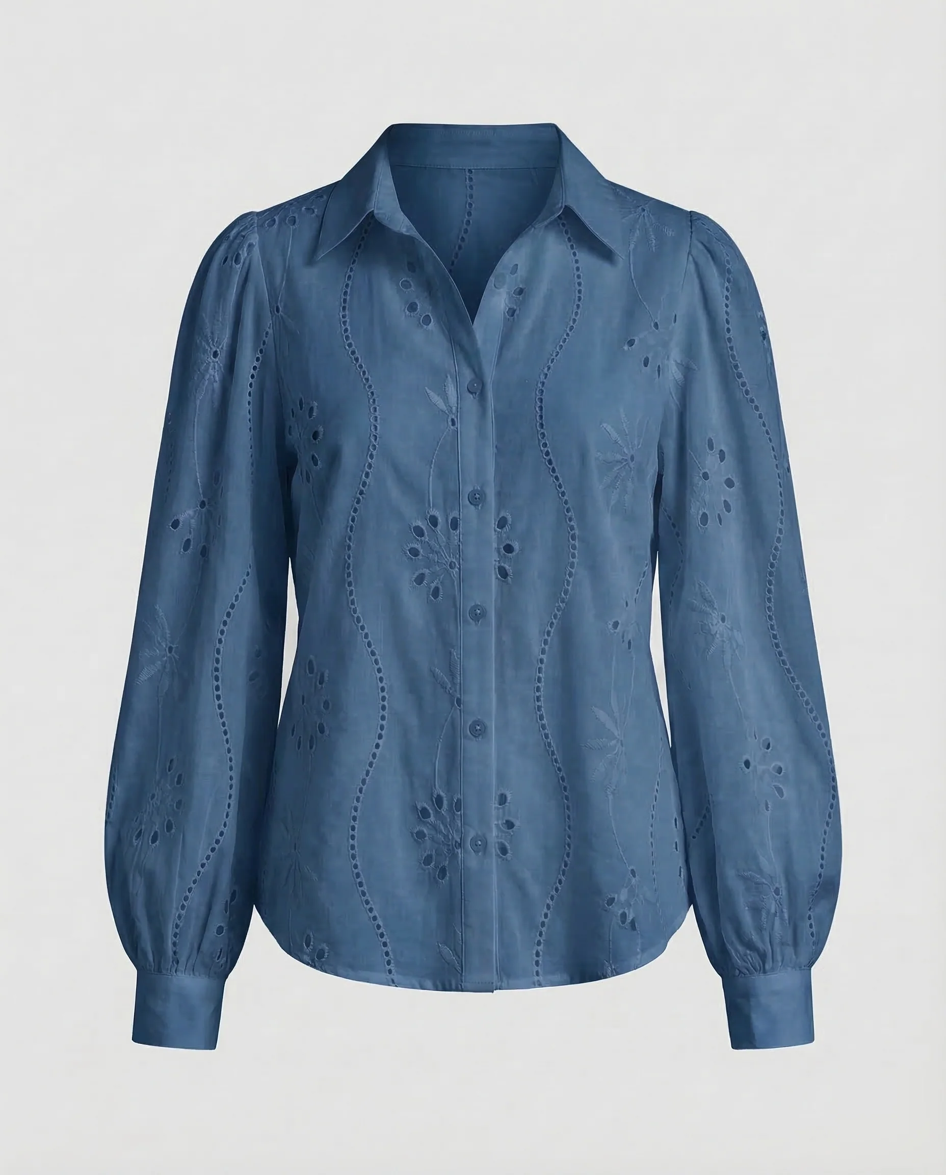 Damen Lochstickerei Bluse - Image 8