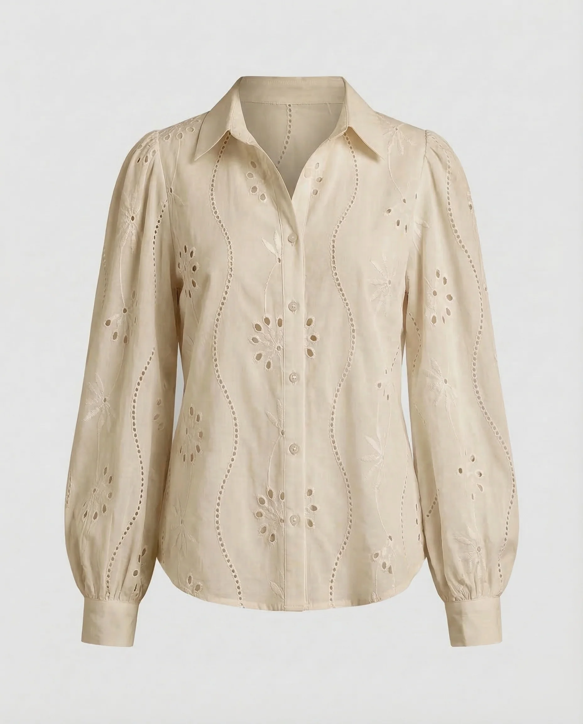 Damen Lochstickerei Bluse - Image 9