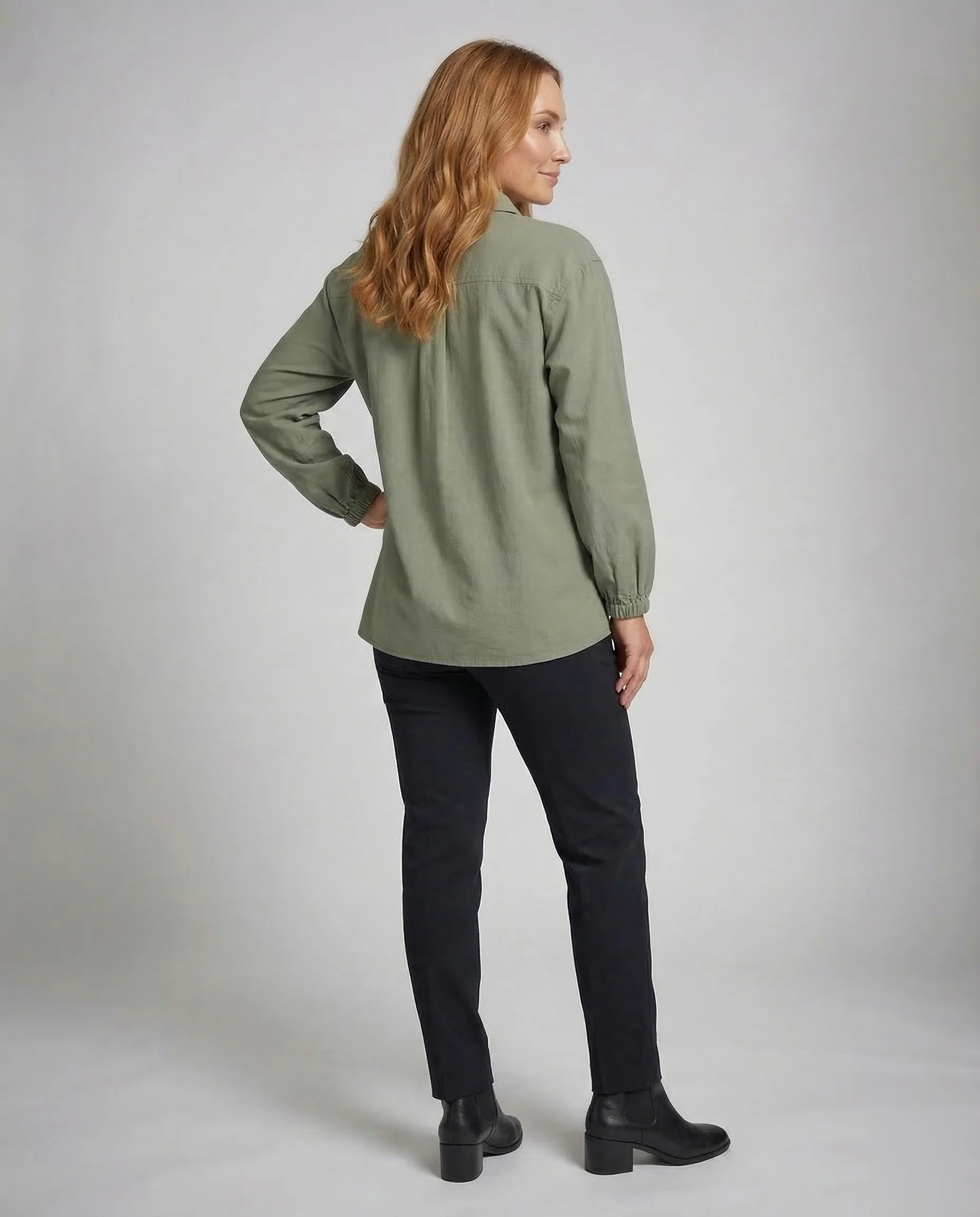Damen Hemdbluse Viskose Leinen - Image 4