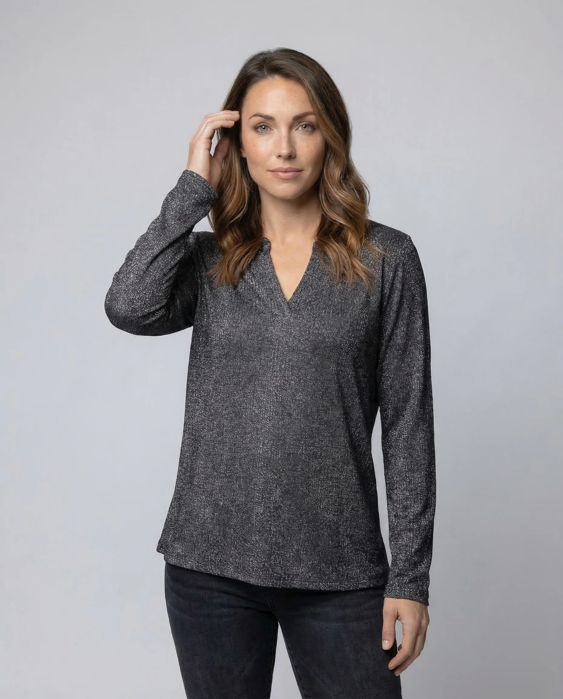 Damen Feinstrick Pullover V Ausschnitt - Image 2