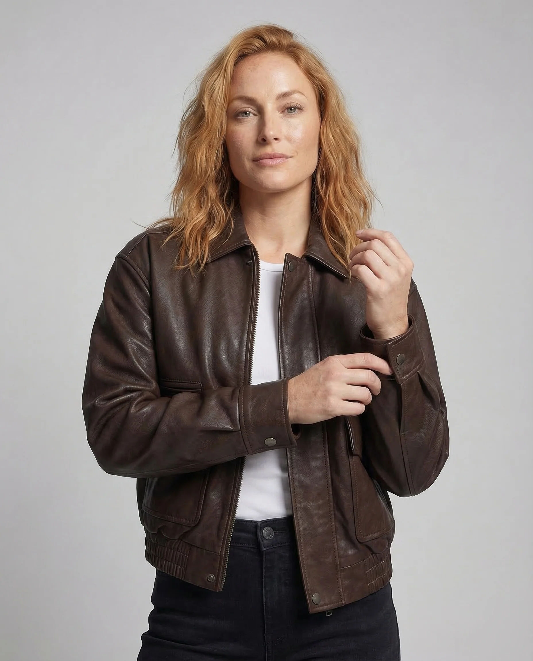 Damen Lederblouson Oversize - Image 2