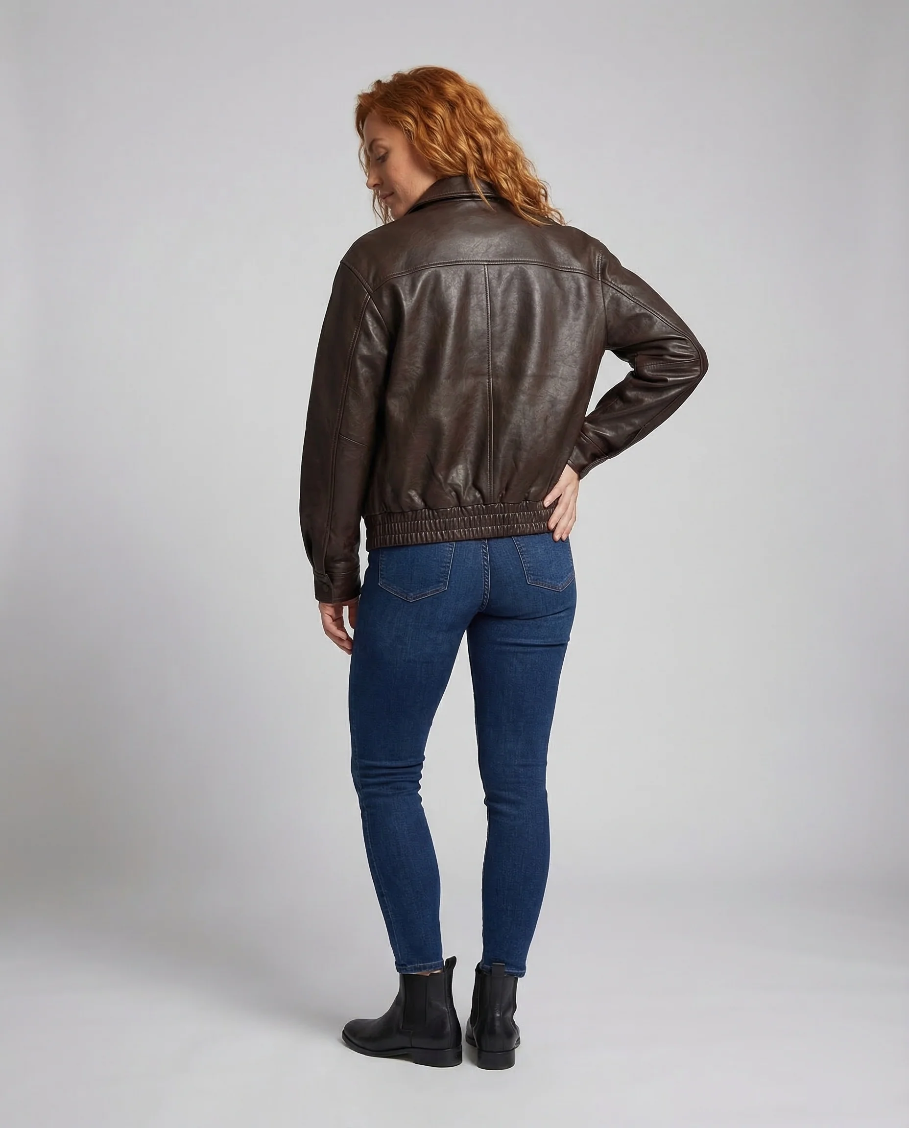 Damen Lederblouson Oversize - Image 4