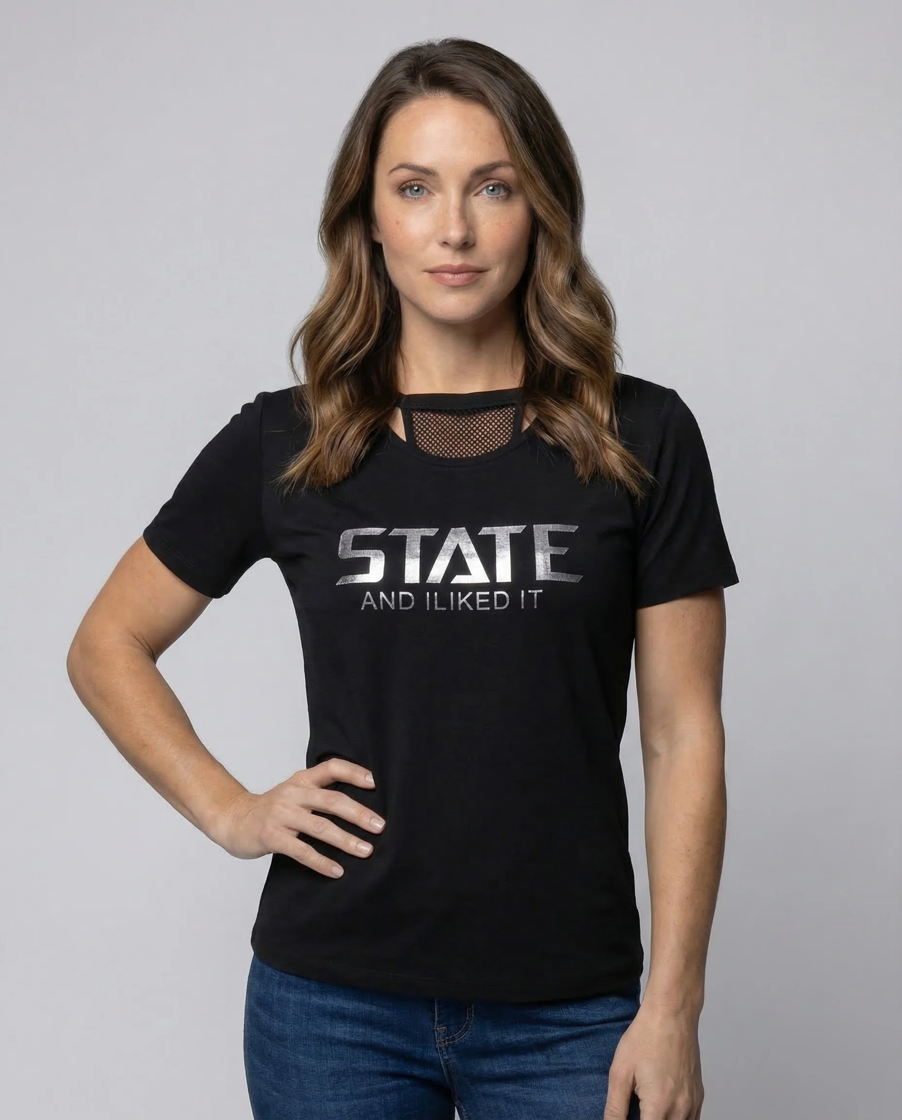Damen Baumwollshirt Pailletten - Image 2