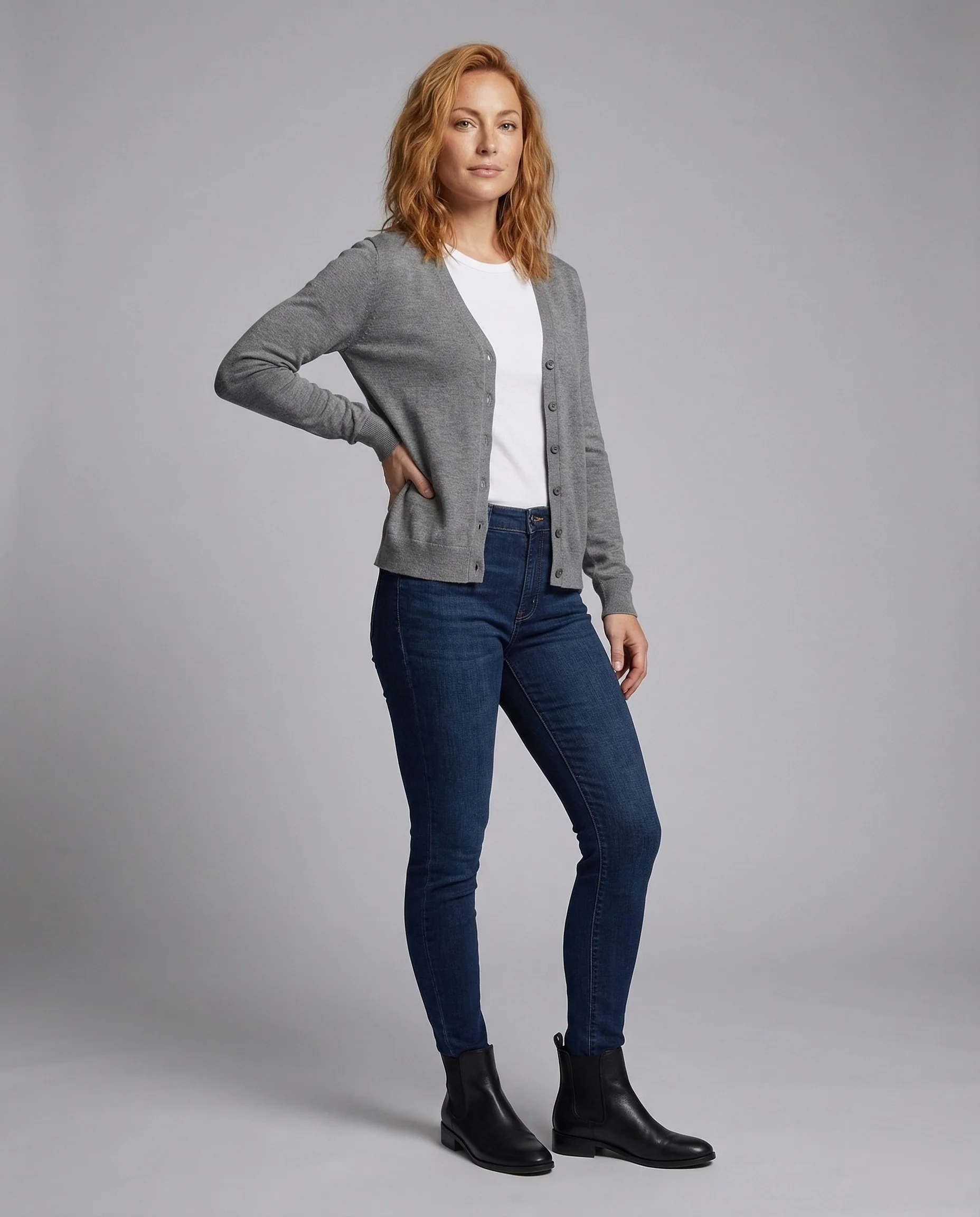 Damen Lagen Set mit Maxirock und Cardigan