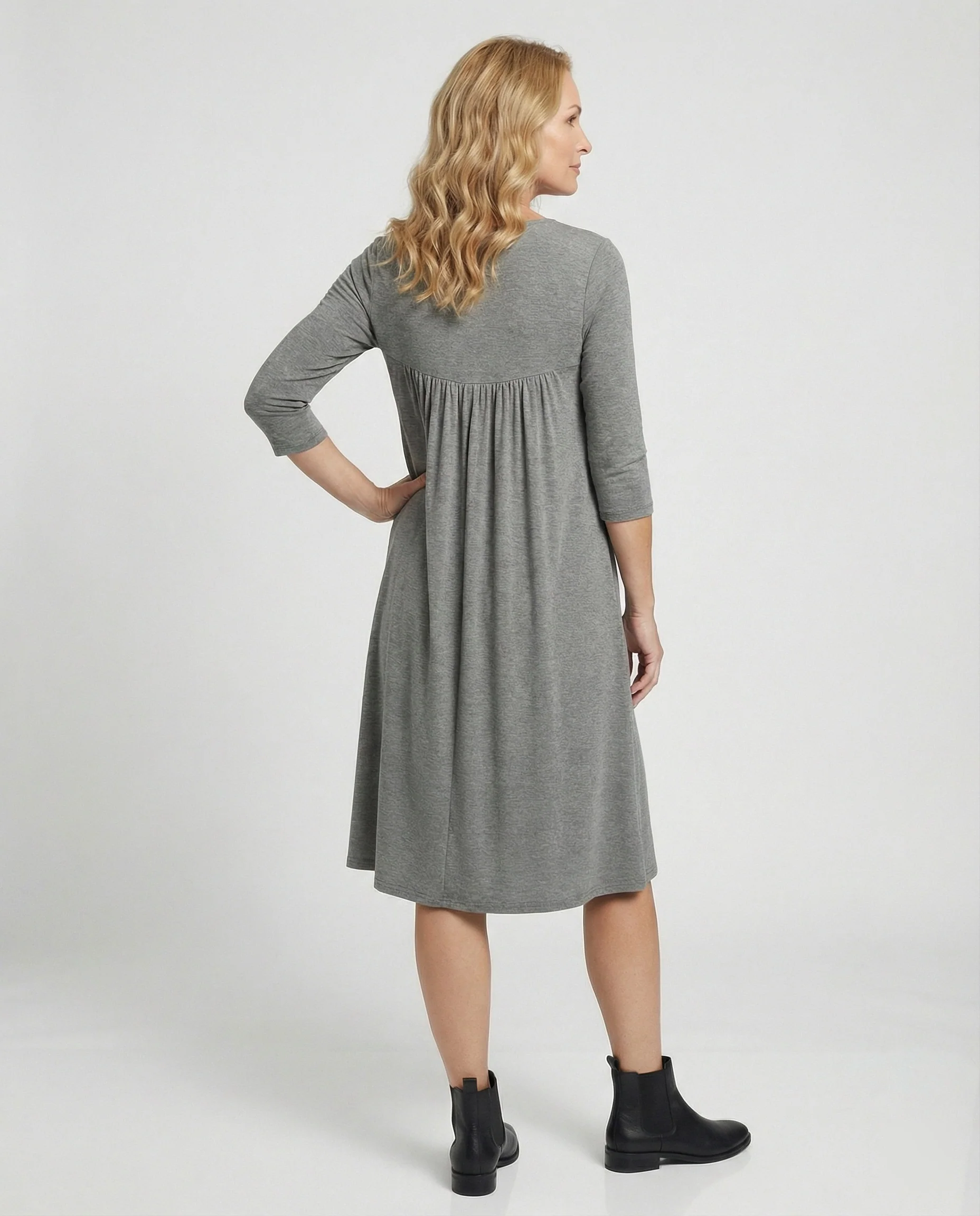 Damen Midikleid Empire V-Ausschnitt - Image 3
