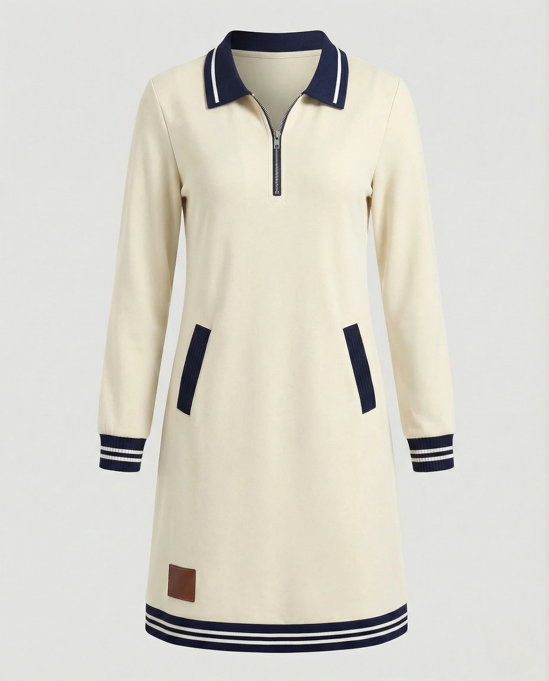 Damen Polokleid mit Reißverschluss und Taschen - Image 5
