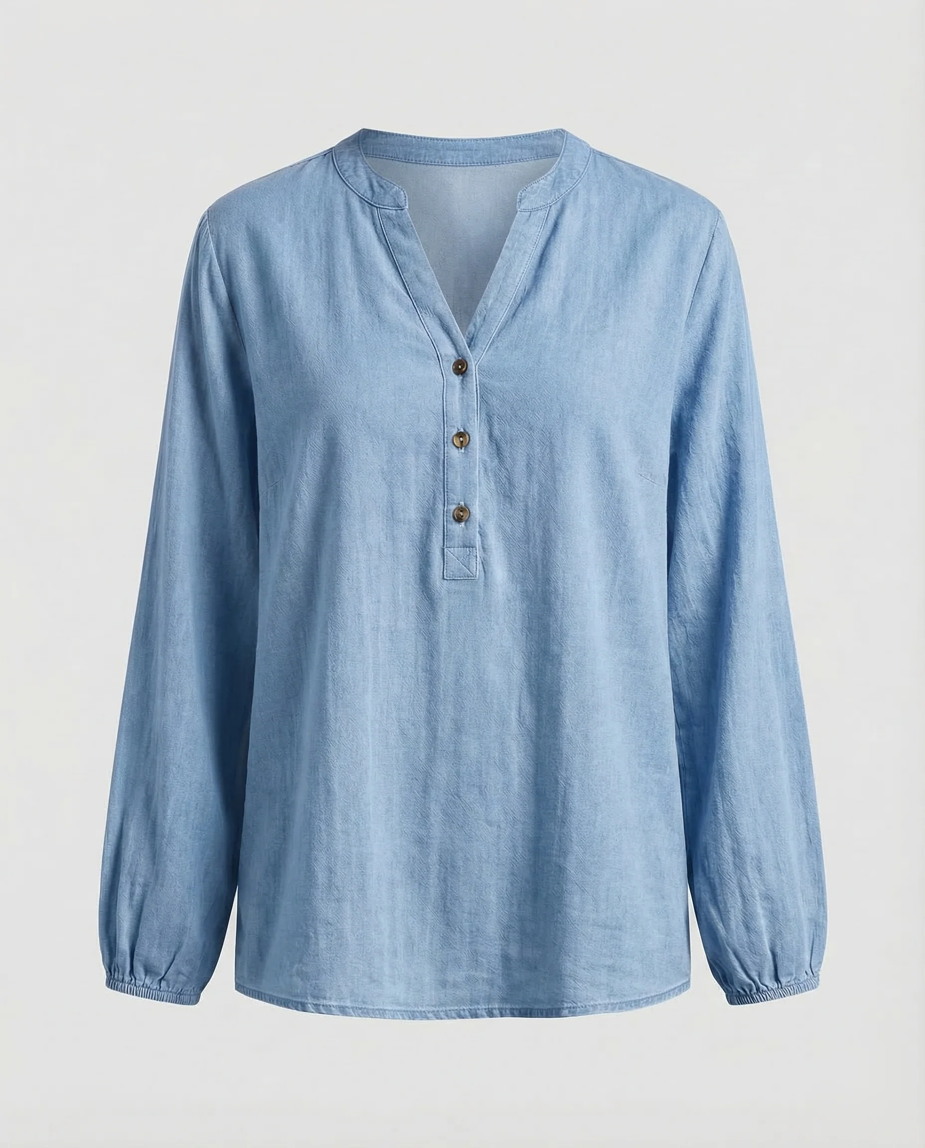 Damen V Ausschnitt Bluse Struktur - Image 9