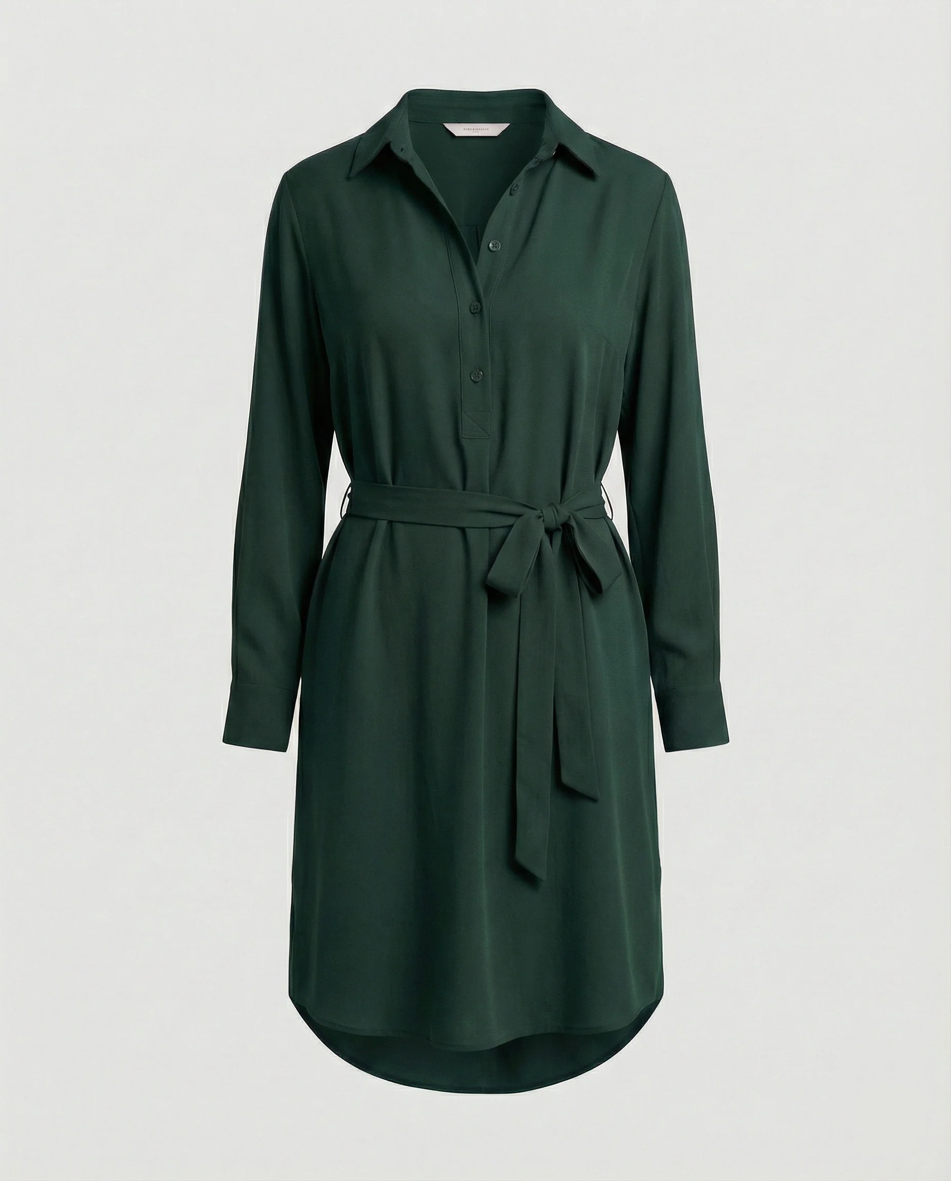 Hemdblusen Minikleid Mit Bindegürtel Damen
