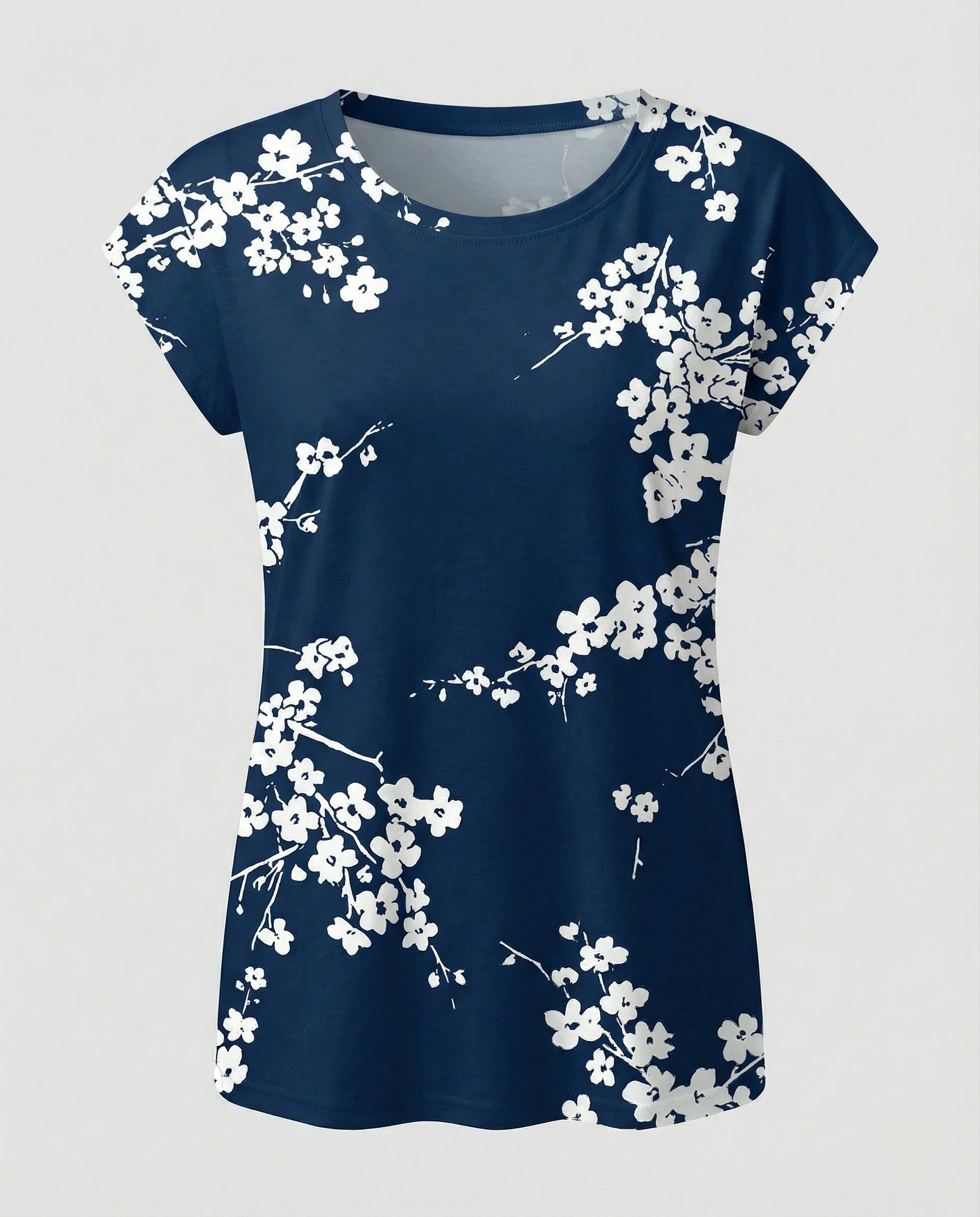 Aquarell Sommerbluse Damen Asymmetrisch - Image 14