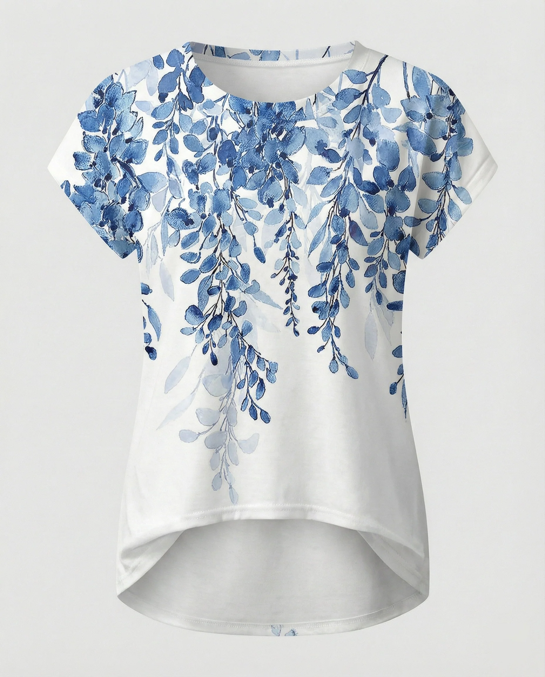 Aquarell Sommerbluse Damen Asymmetrisch - Image 19