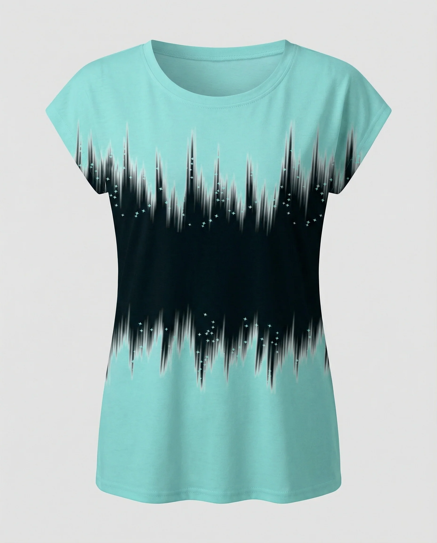 Aquarell Sommerbluse Damen Asymmetrisch - Image 7