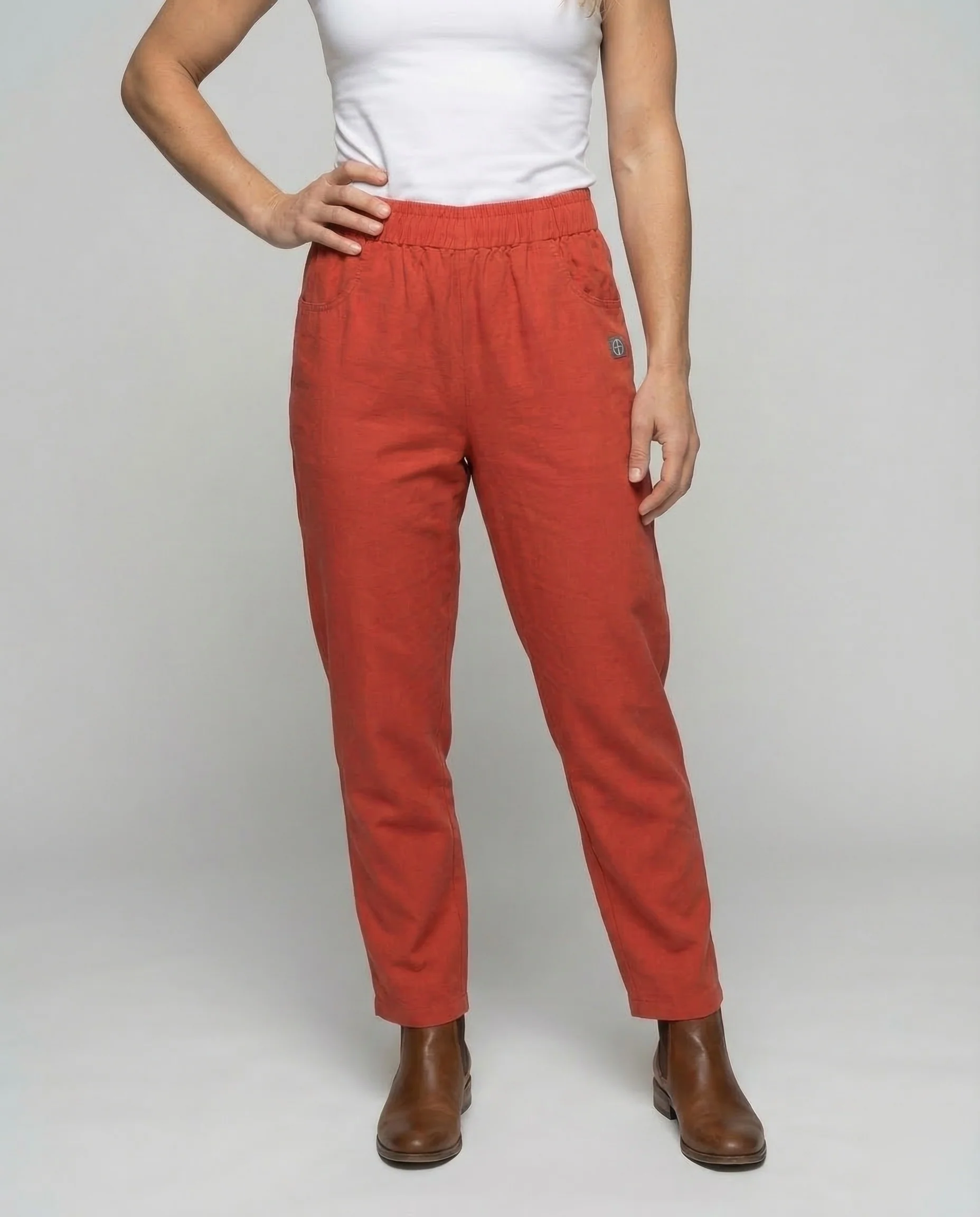 Damen Leinen Freizeithose Tapered - Image 2