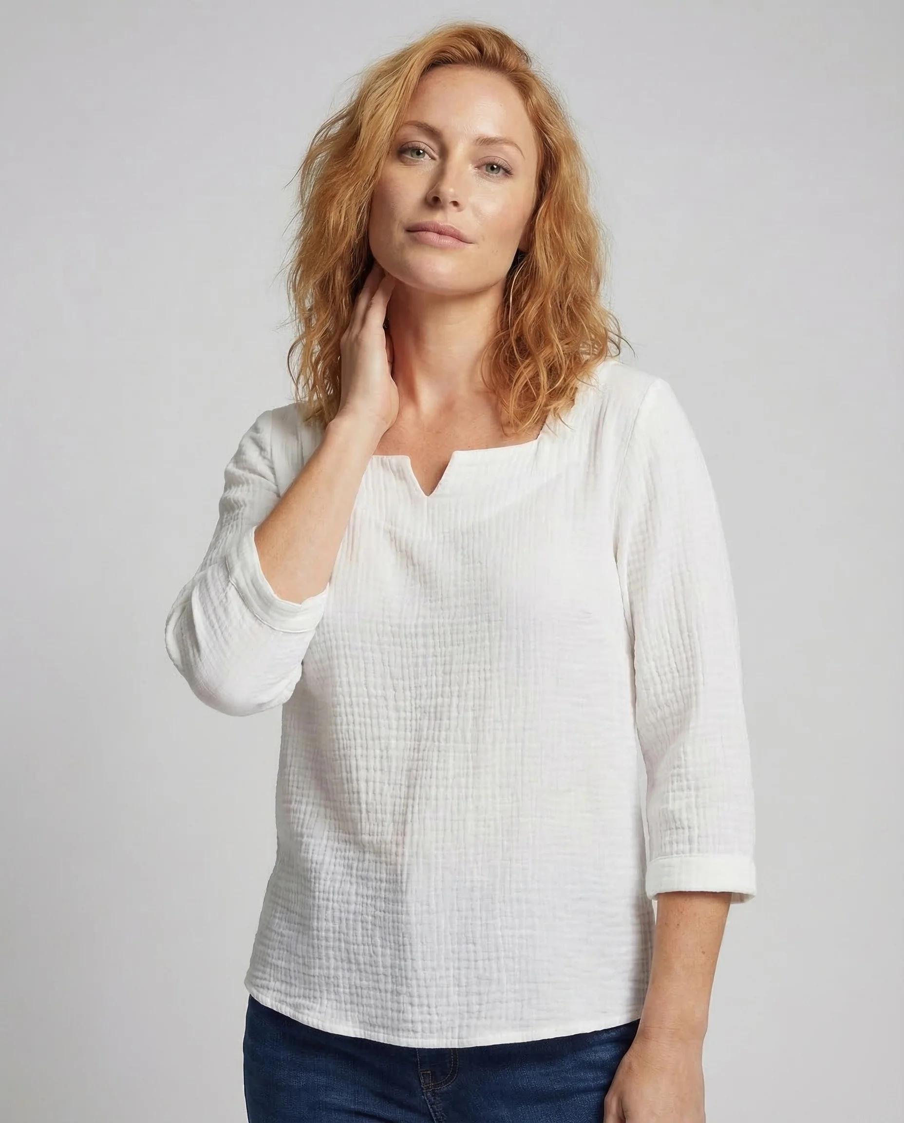 Damen Bluse Baumwollgaze - Image 2