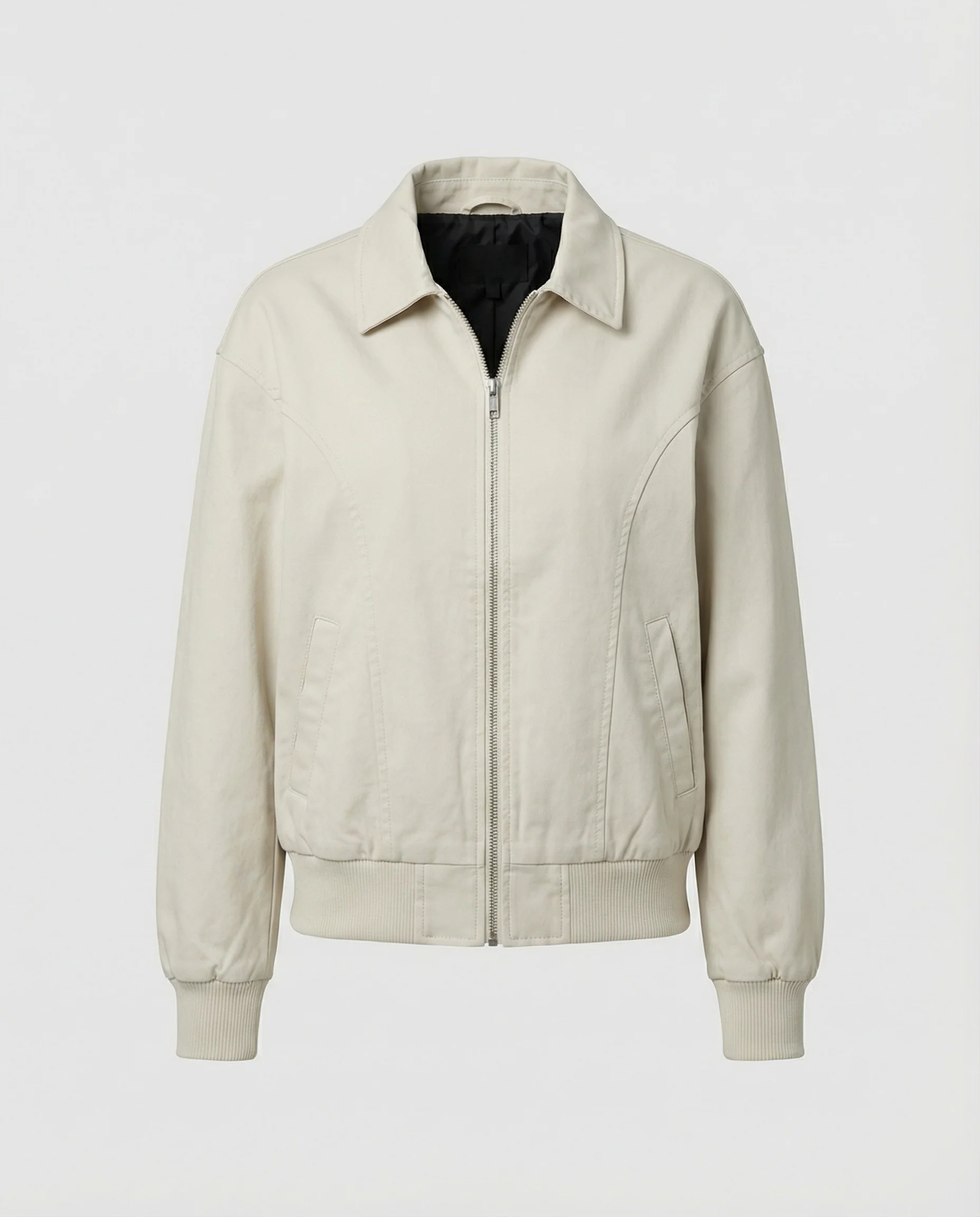 Damen leichte Blousonjacke aus Baumwollmix mit Hemdkragen, Ziernähten und elastischem Bund Heidi-Mode - Image 5