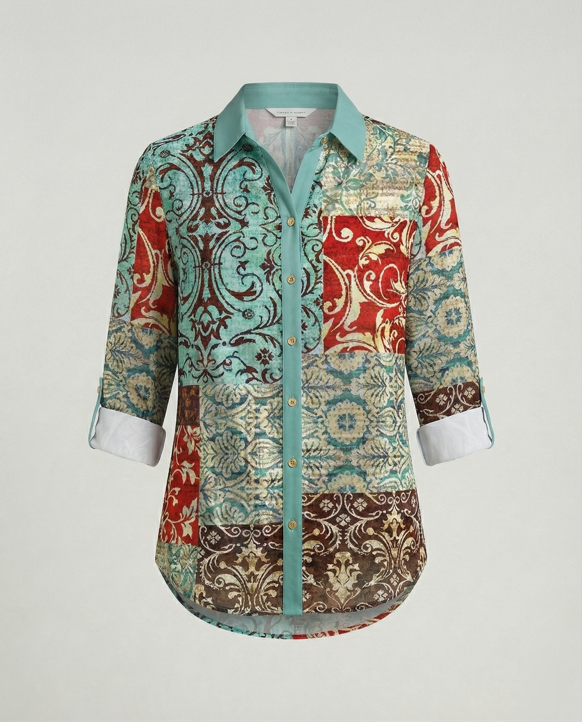 Leinenoptik Bluse Damen Floral - Image 20