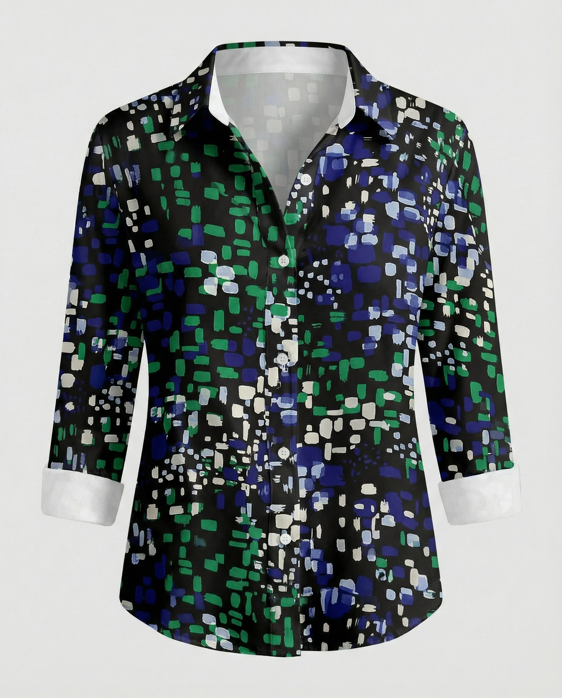 Leinenoptik Bluse Damen Floral - Image 24