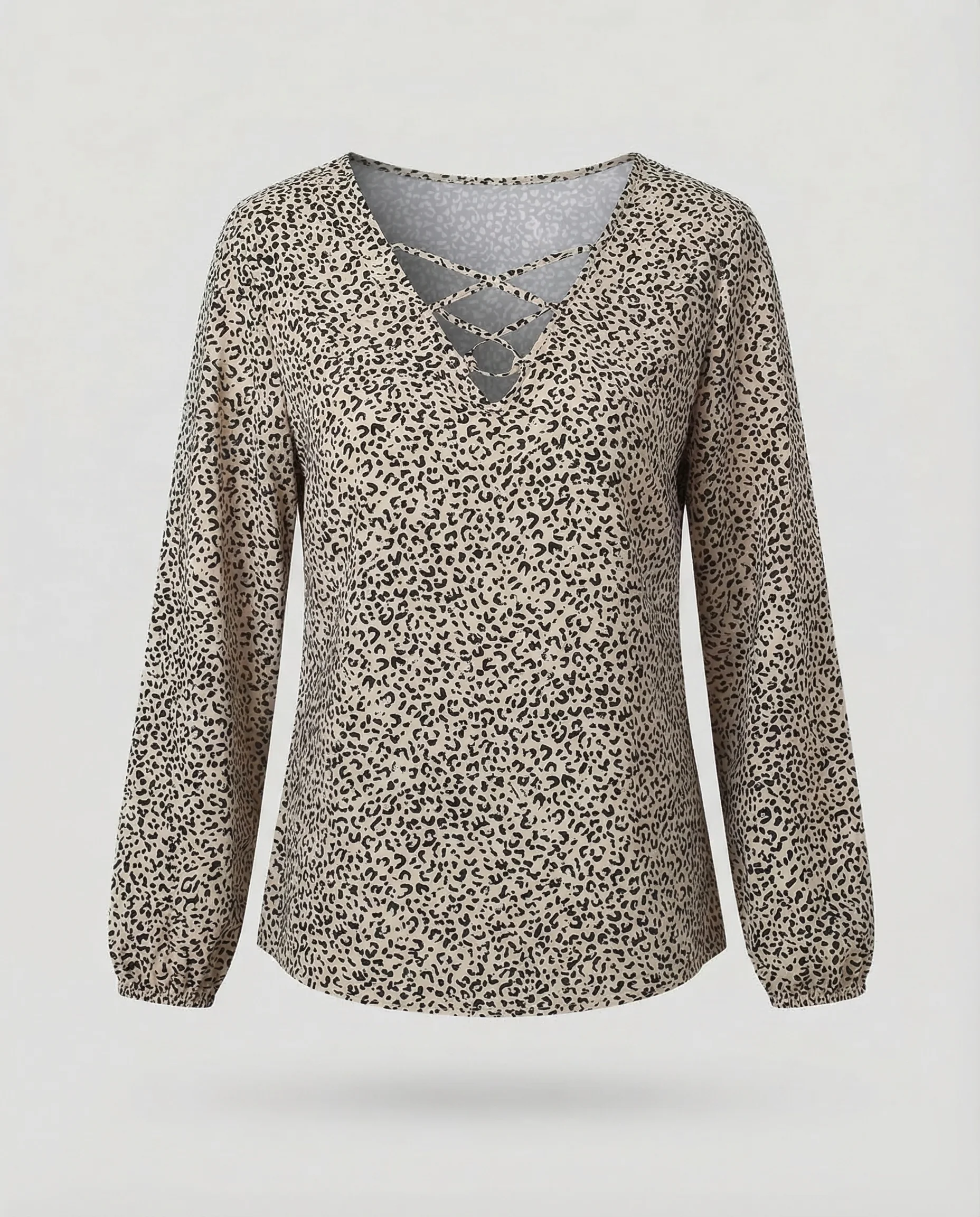 Damen Bluse Schnürung V Ausschnitt - Image 7