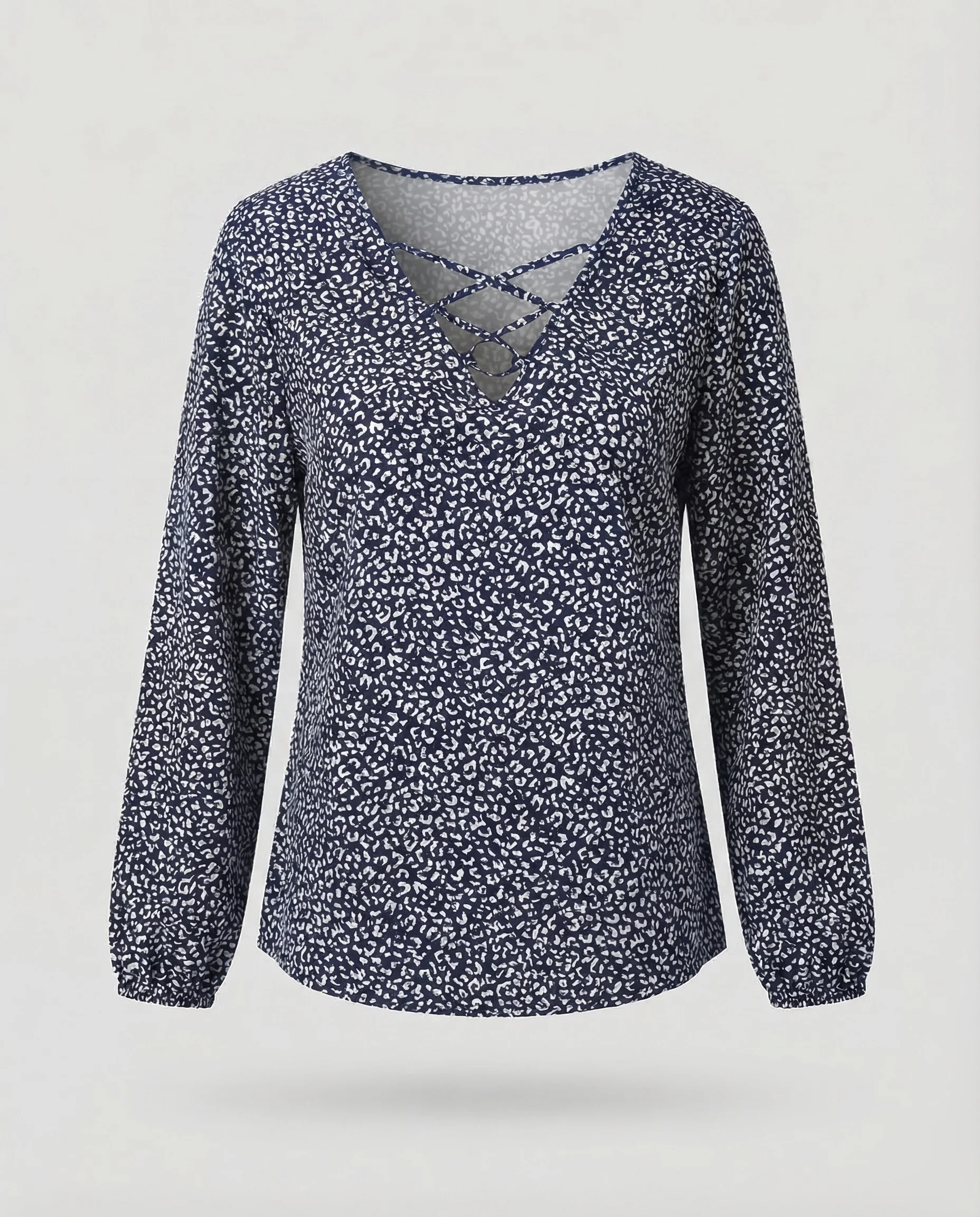 Damen Bluse Schnürung V Ausschnitt - Image 8
