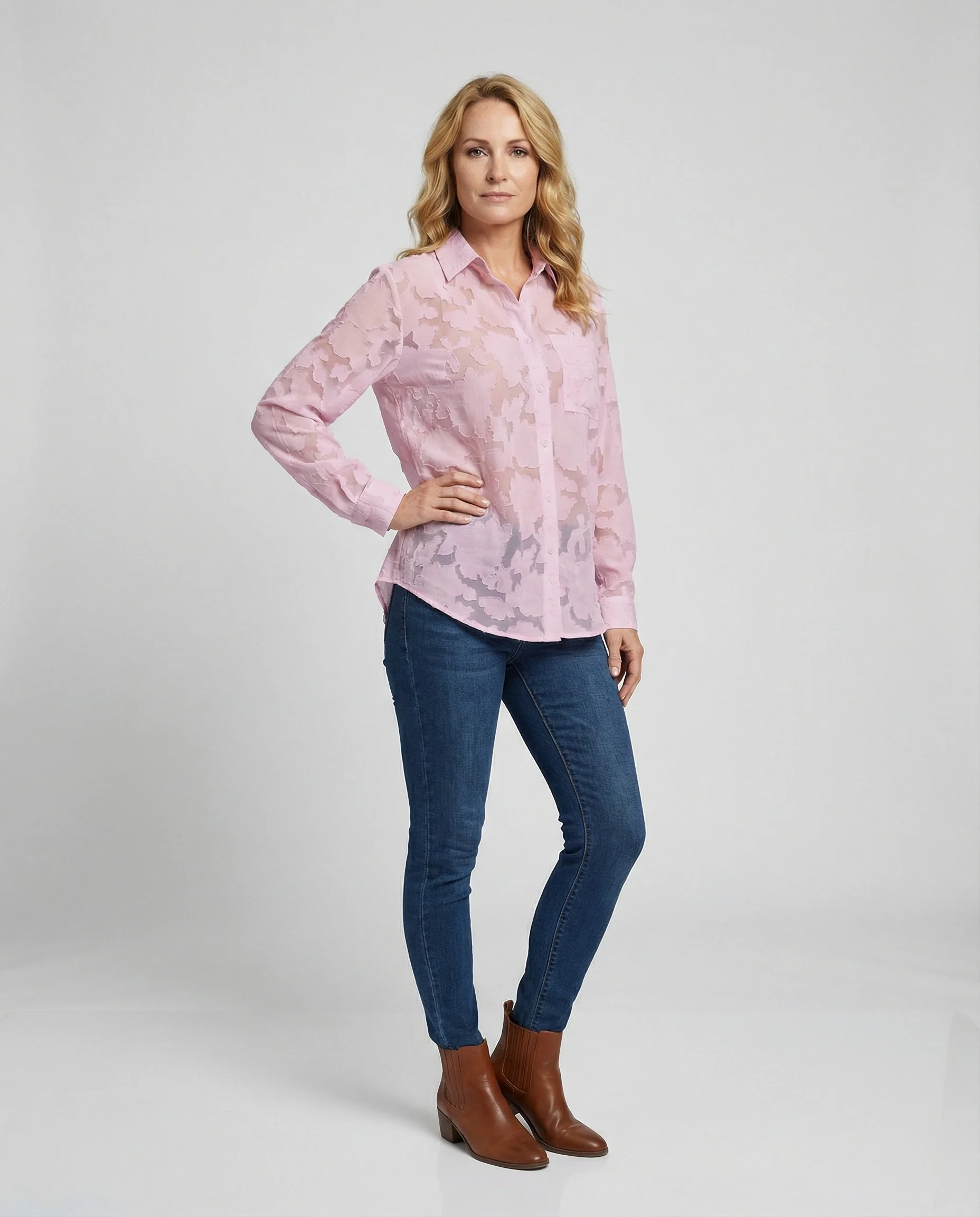 Damen Bluse Chiffon locker - Image 2