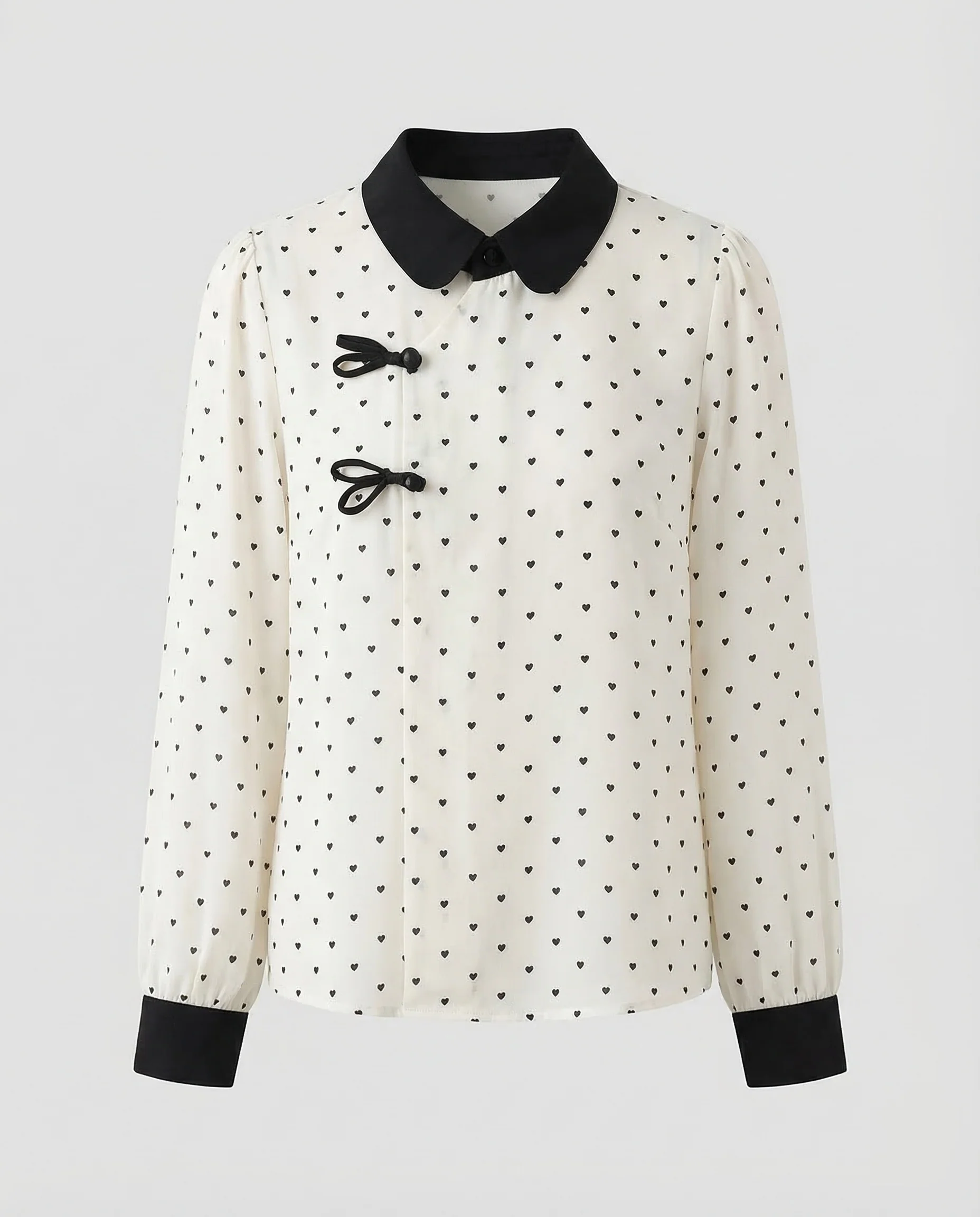 Damen Chiffonbluse Peter Pan Kragen - Image 5