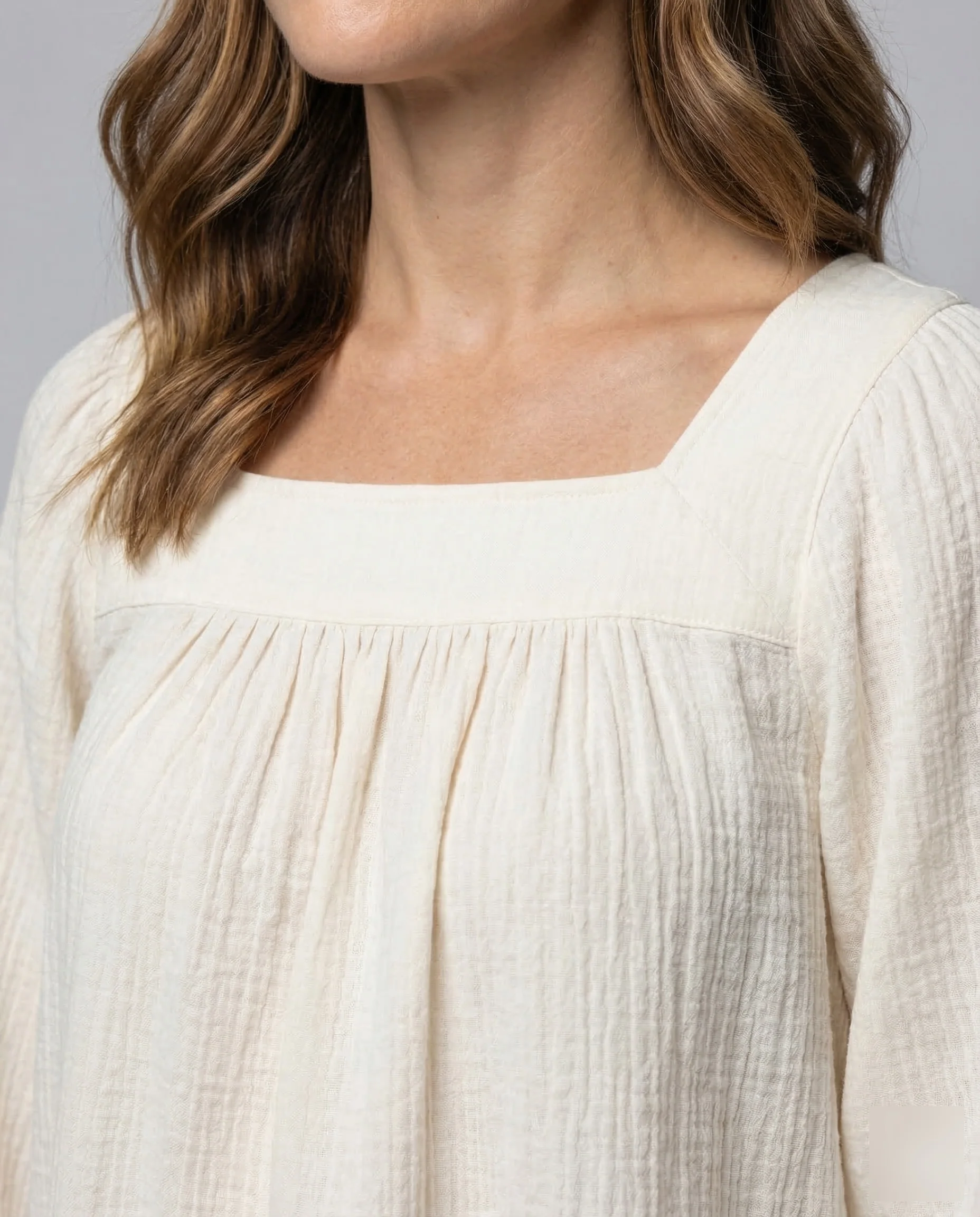 Damen Viskosebluse Ballonärmel - Image 3