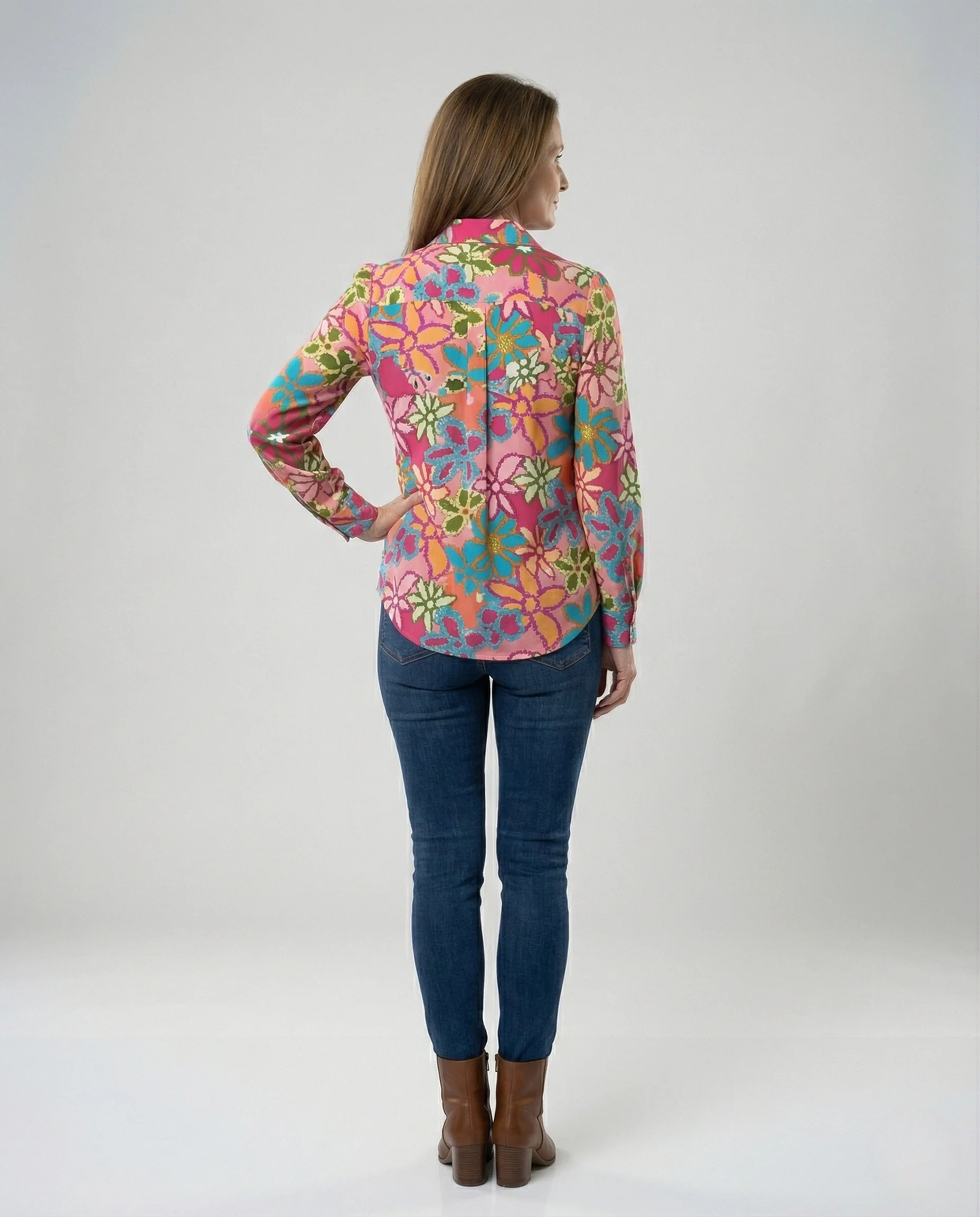 Damen Hemdbluse Blumenprint leicht - Image 4