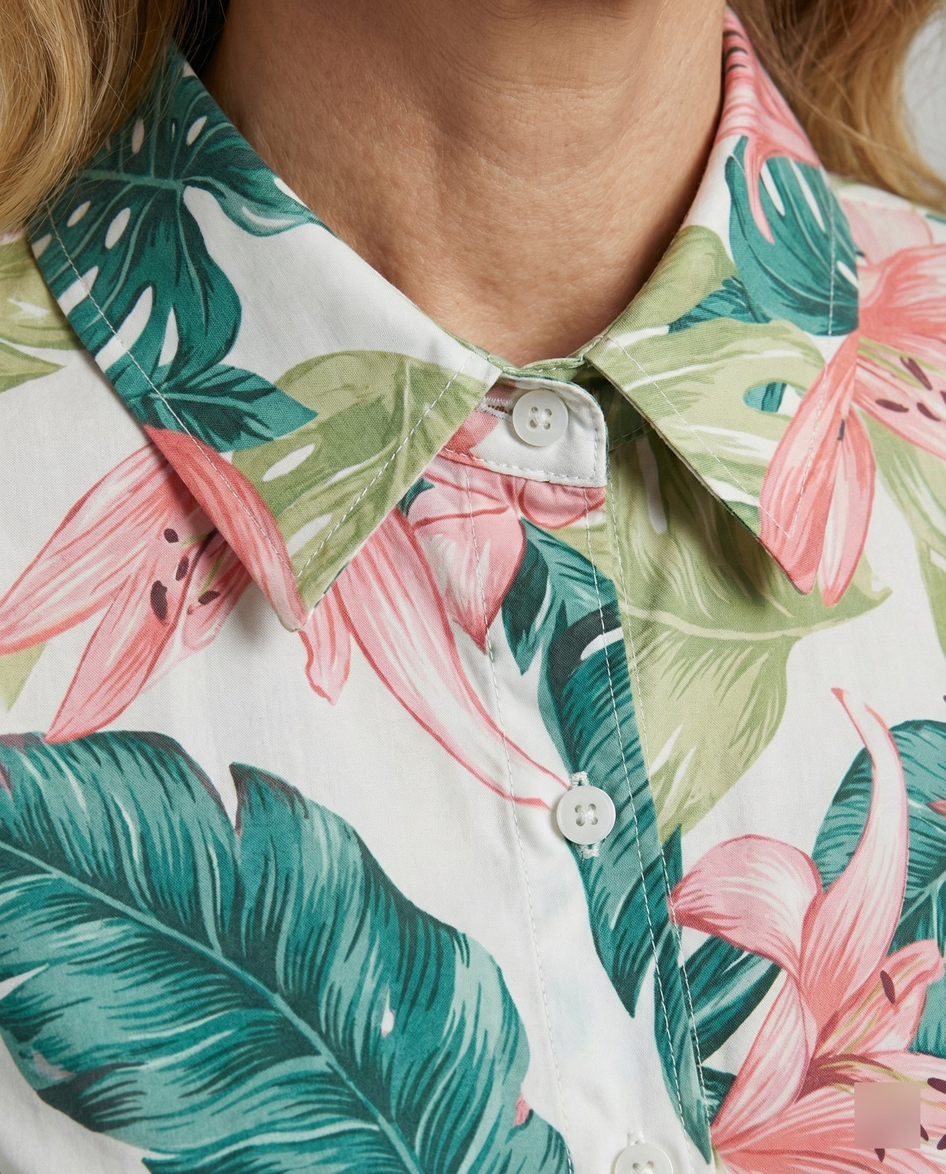 Bluse Damen Print Hemdkragen - Image 4