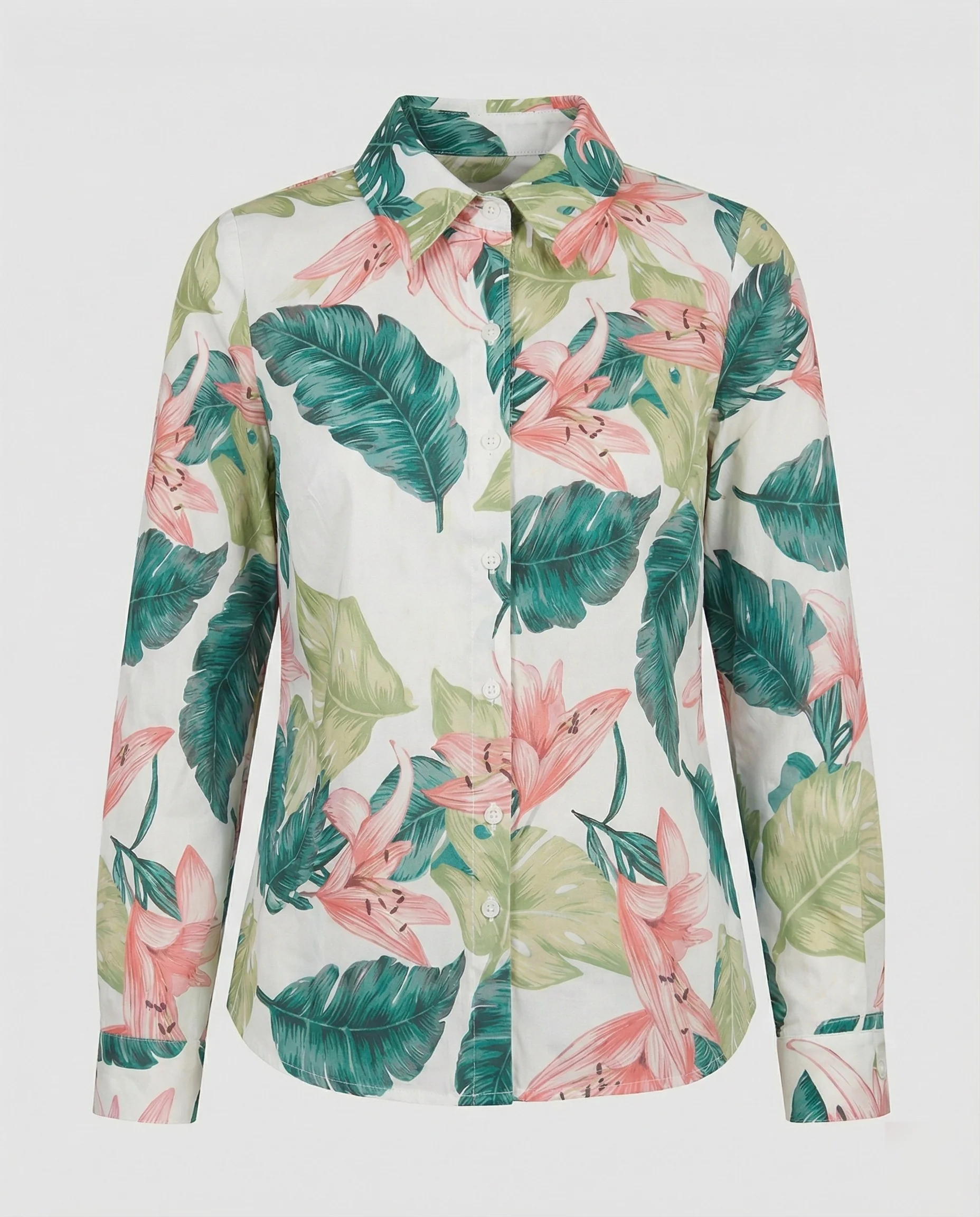 Bluse Damen Print Hemdkragen - Image 5