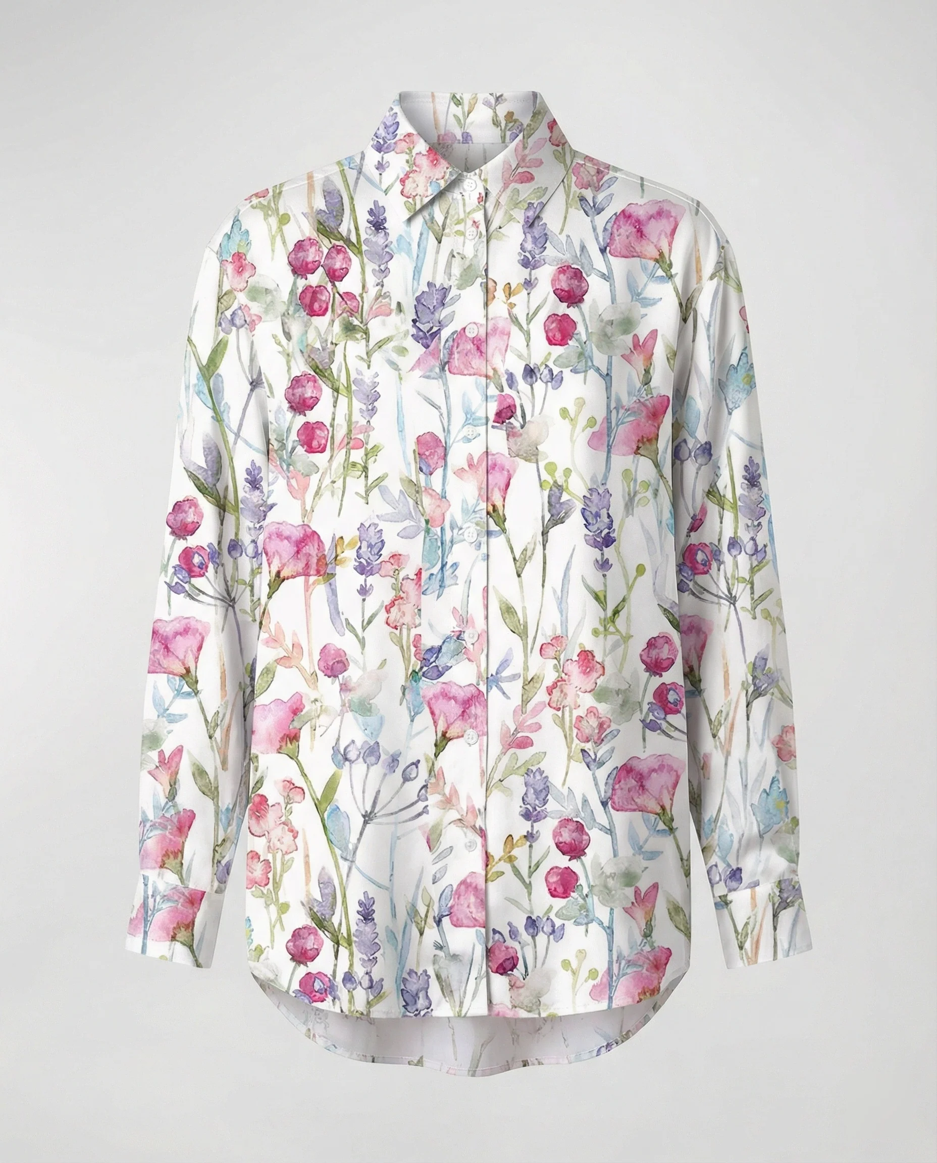 Leichte Hemdbluse Damen Aquarell Blumen - Image 16