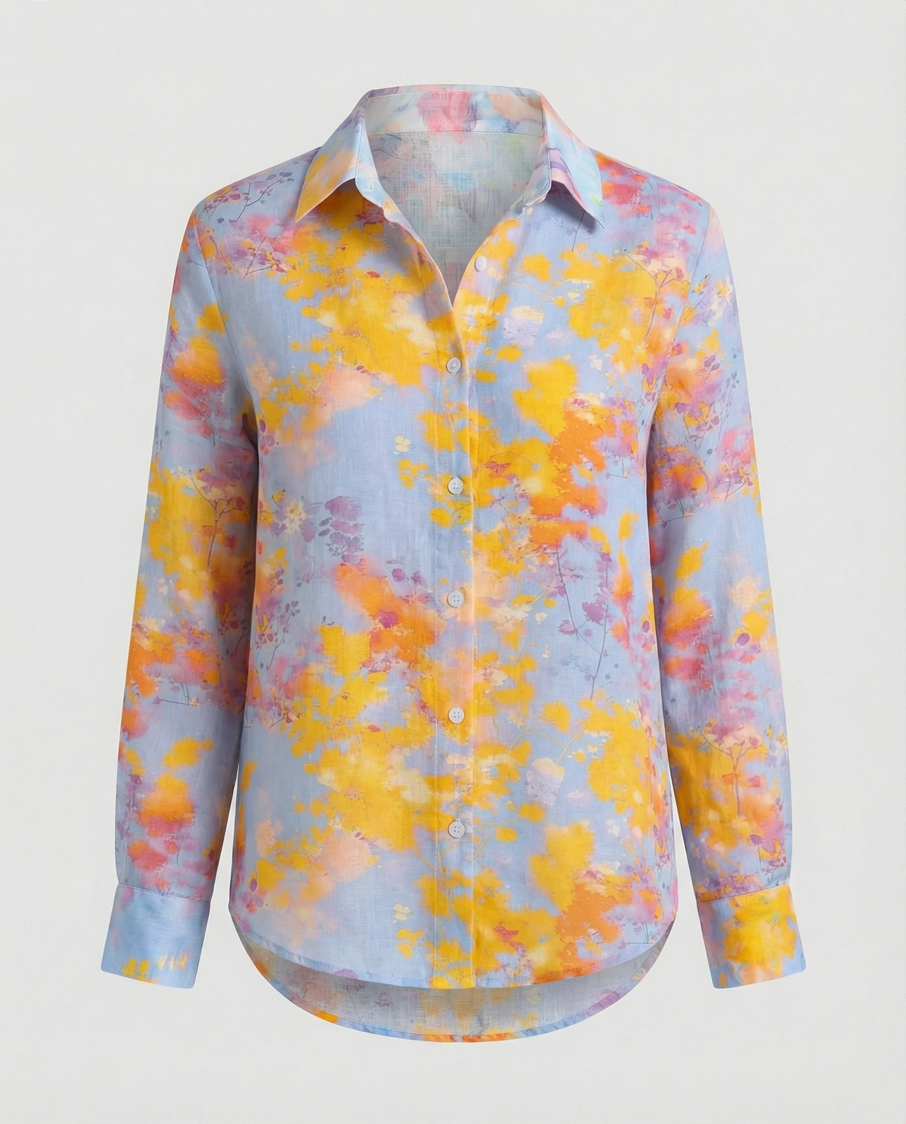 Leichte Hemdbluse Damen Aquarell Blumen - Image 27