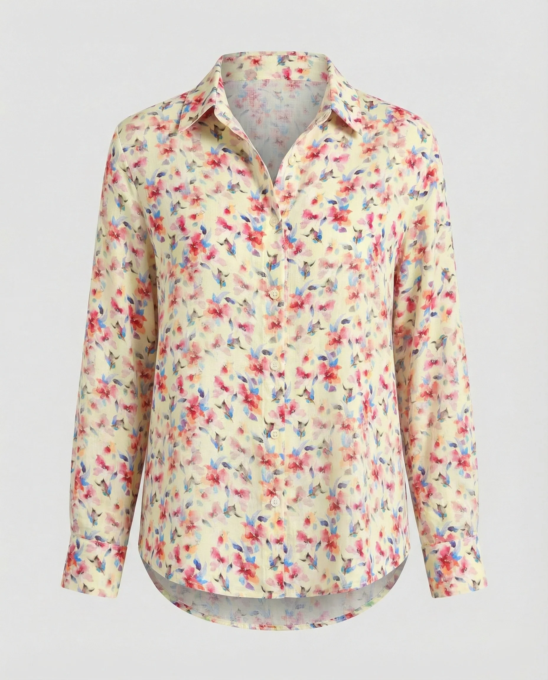 Leichte Hemdbluse Damen Aquarell Blumen - Image 32