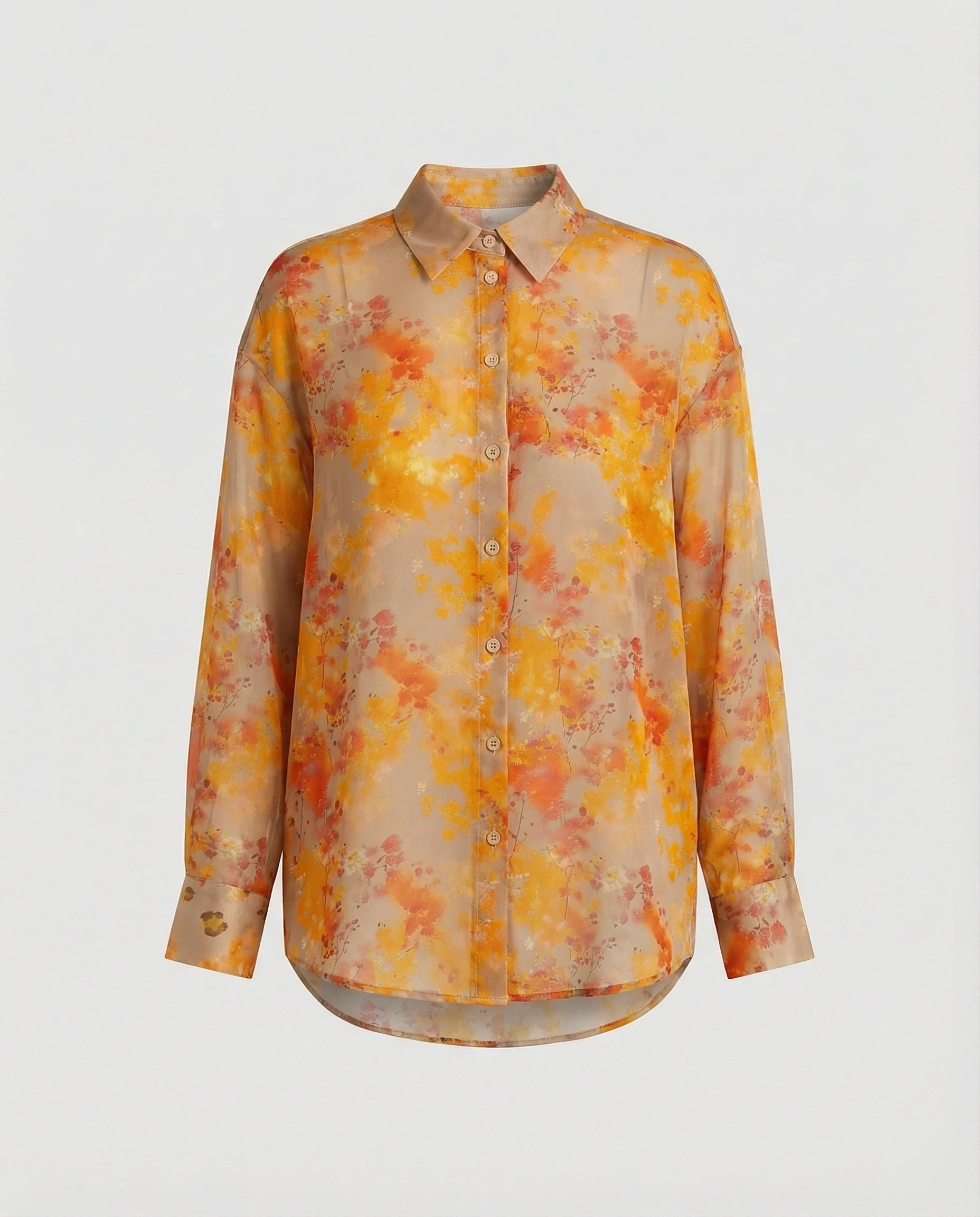 Leichte Hemdbluse Damen Aquarell Blumen - Image 42