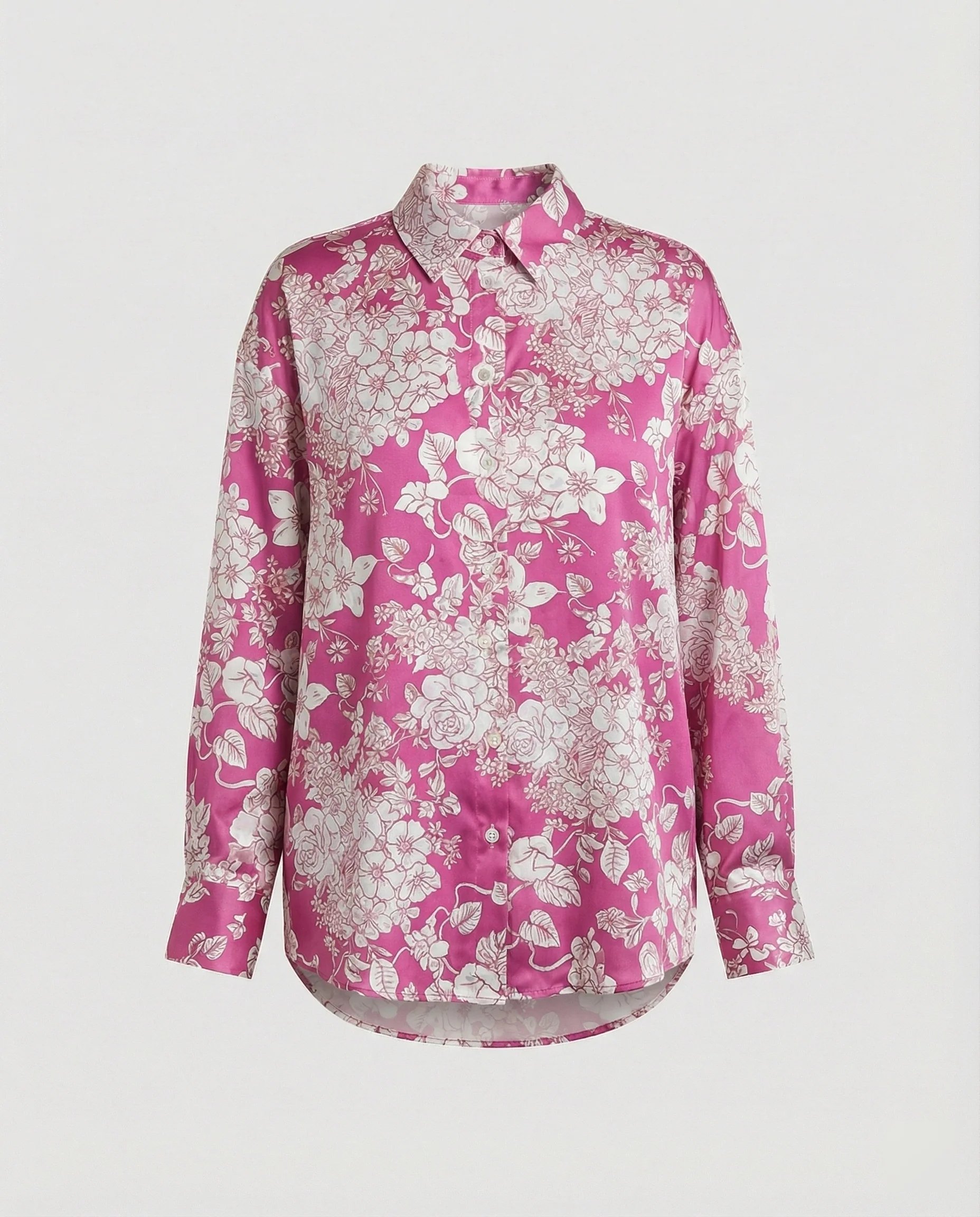 Leichte Hemdbluse Damen Aquarell Blumen - Image 44